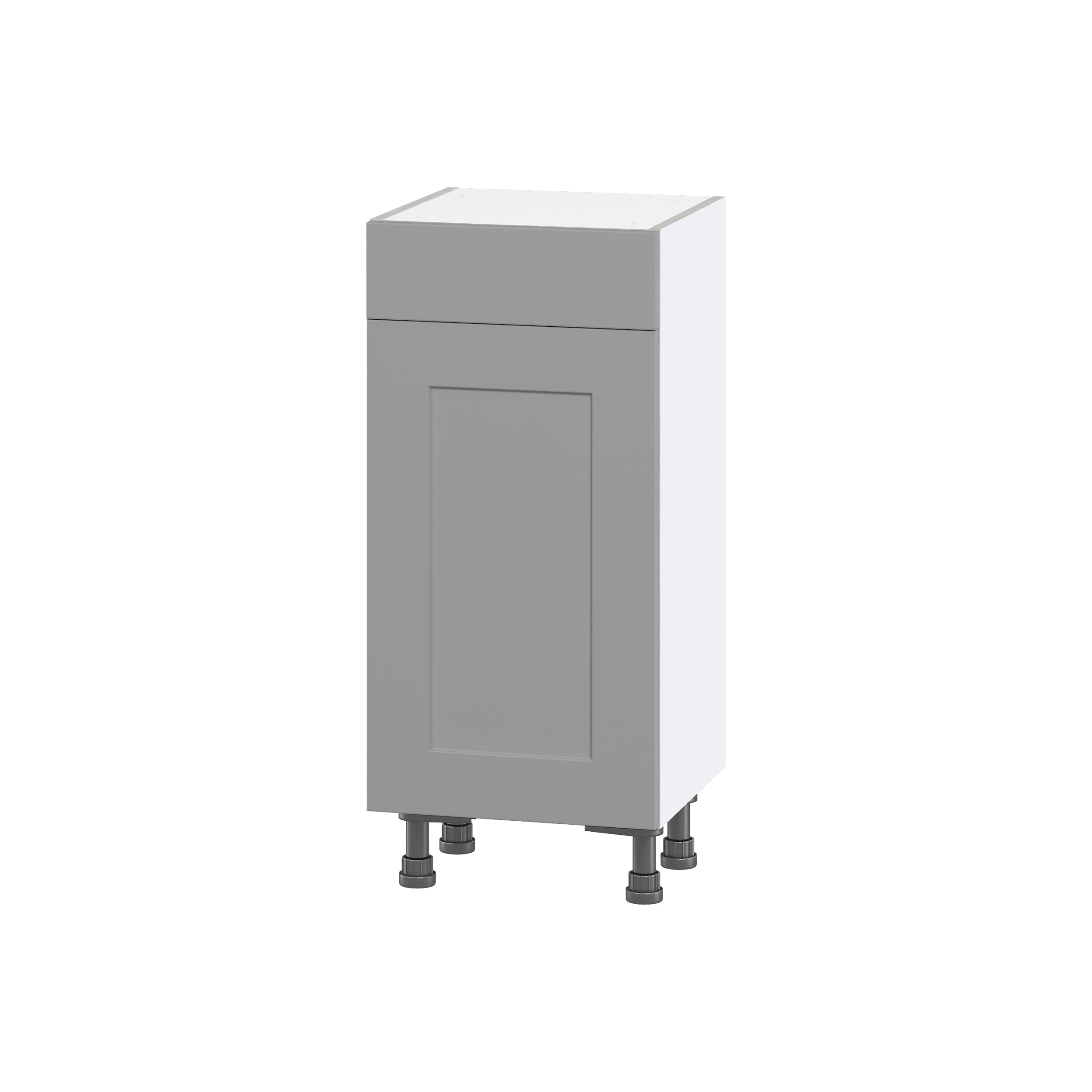 Hugo&Borg Beaumont 15-in W x 34.5-in H x 14-in D Slate Gray 1-Drawer Base Fully Assembled Cabinet (Flat Panel Shaker Style)
