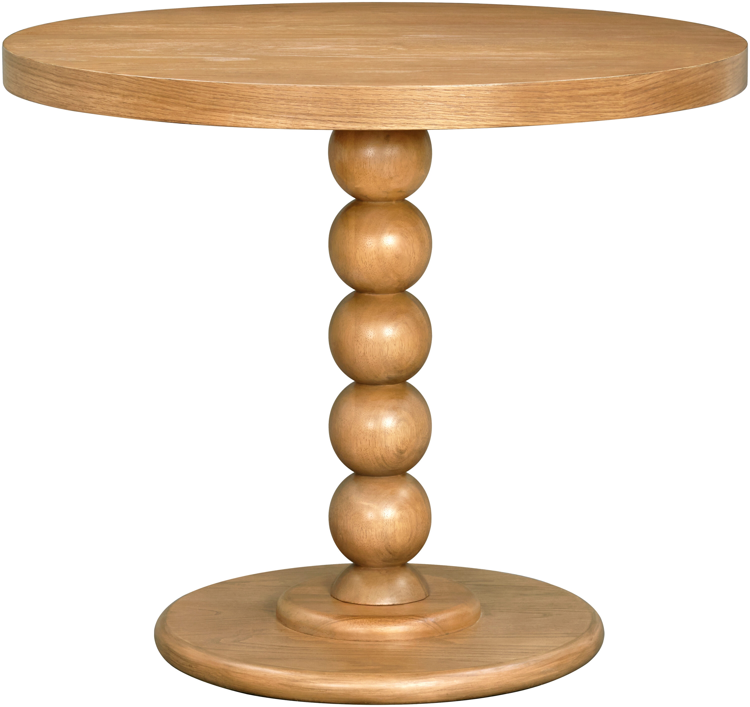 Livabliss BODL002-303636 Becki Owens Del Ray Tan Round Round Contemporary/Modern Dining Table, Wood with Stained Wood veneer Pedestal Base 30-in L x 30-in H