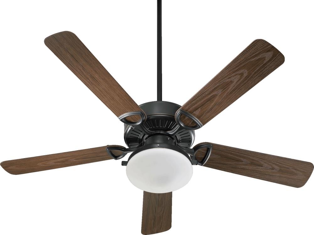 Quorum International 143525-995 Estate Patio 52-in Outdoor Old World with Walnut Blades Ceiling Fan With Light ( 5 -Blade )