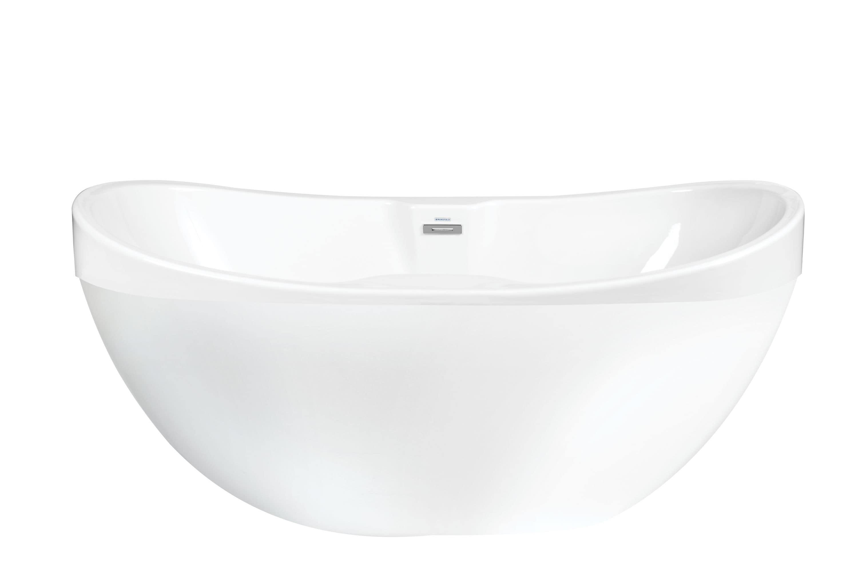 Mansfield 5746550003 Whitley Freestanding Baths 35-in x 70-in White Acrylic Oval Freestanding Bathtub with Drain ( Center Drain )