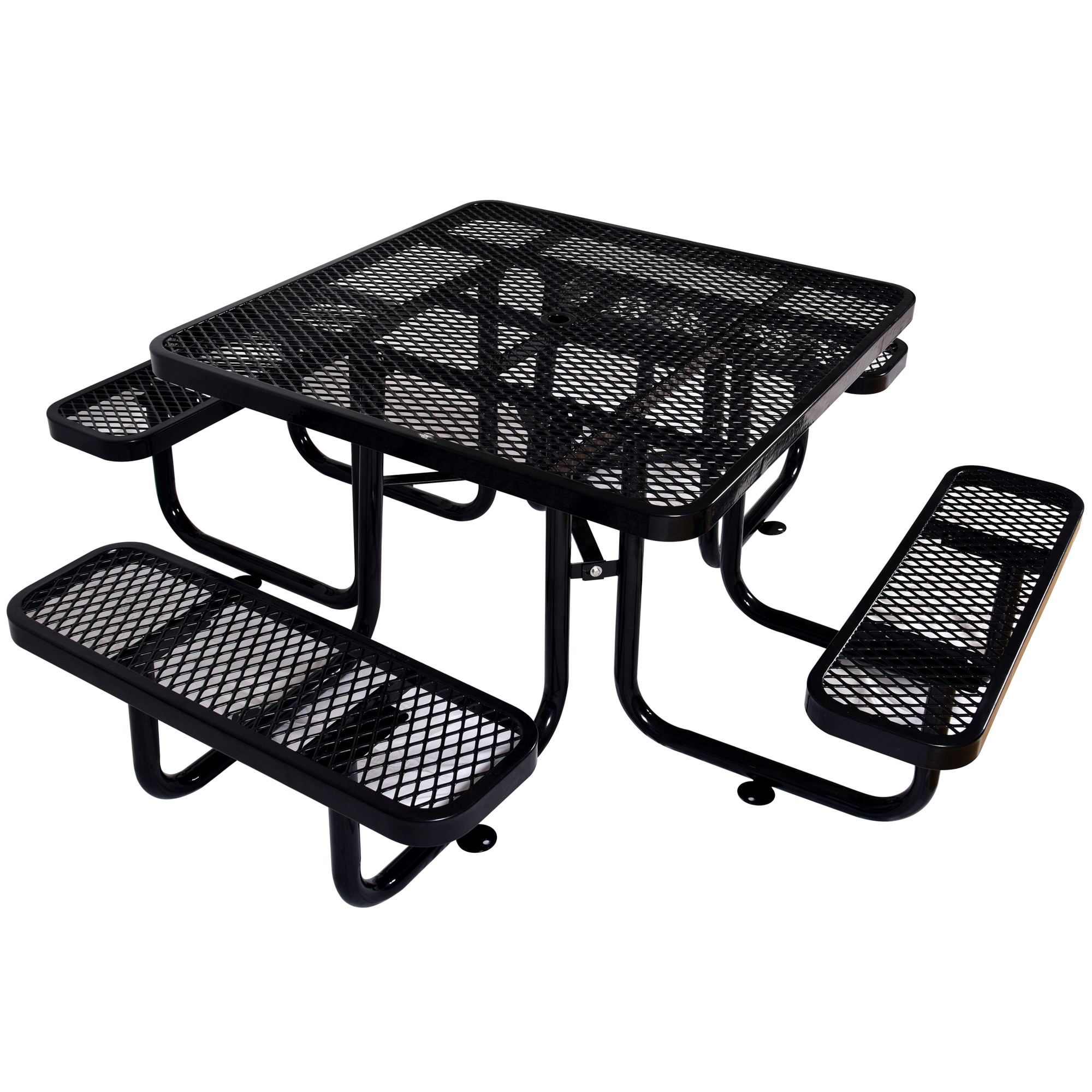 CESICIA R32-5P-GD Patio Tables Square Outdoor Dining 82.9-in W x 82.9-in L with Umbrella Hole