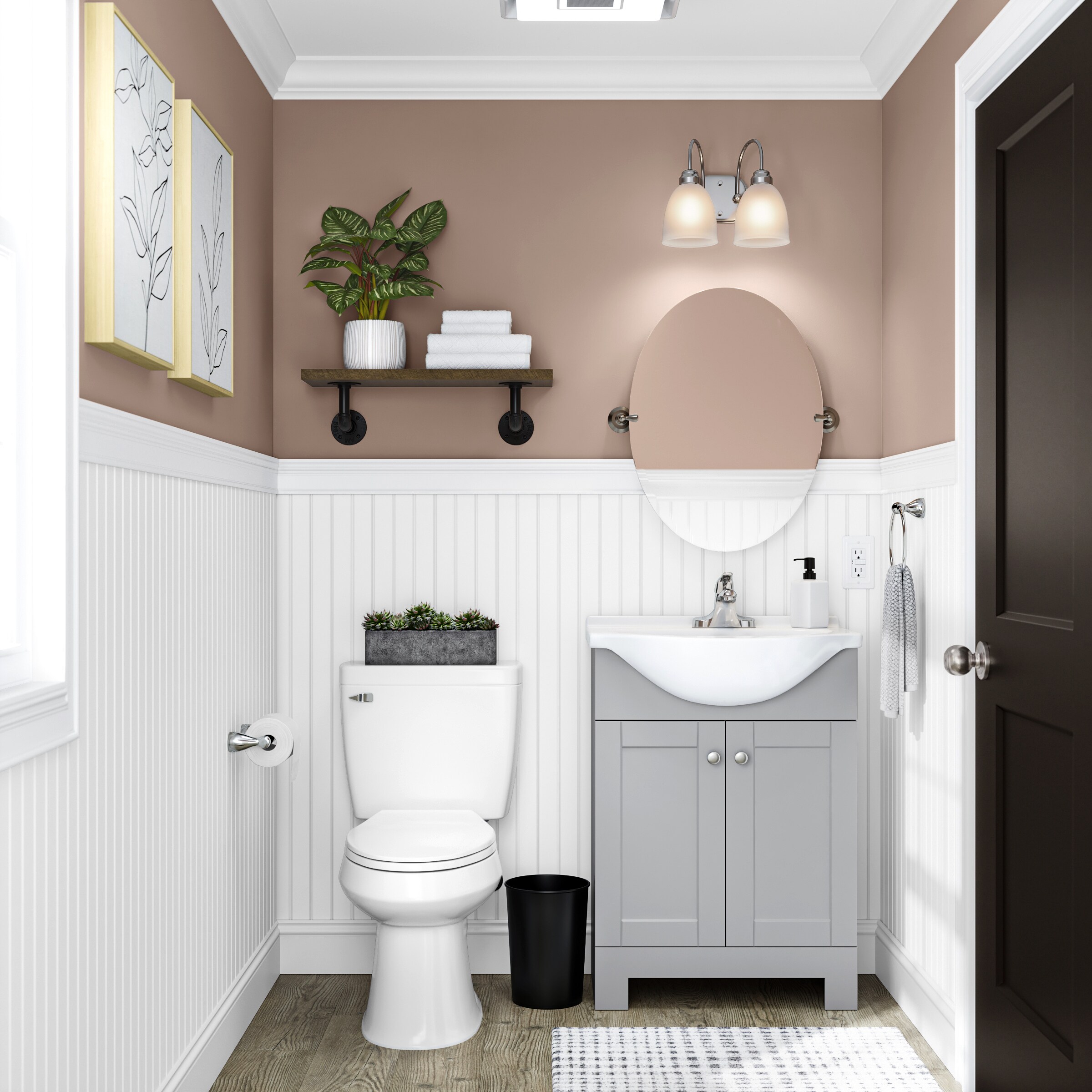 Project Source Pro-Flush White Elongated Chair Height 2-piece WaterSense Toilet 12-in Rough-In 1.29-GPF