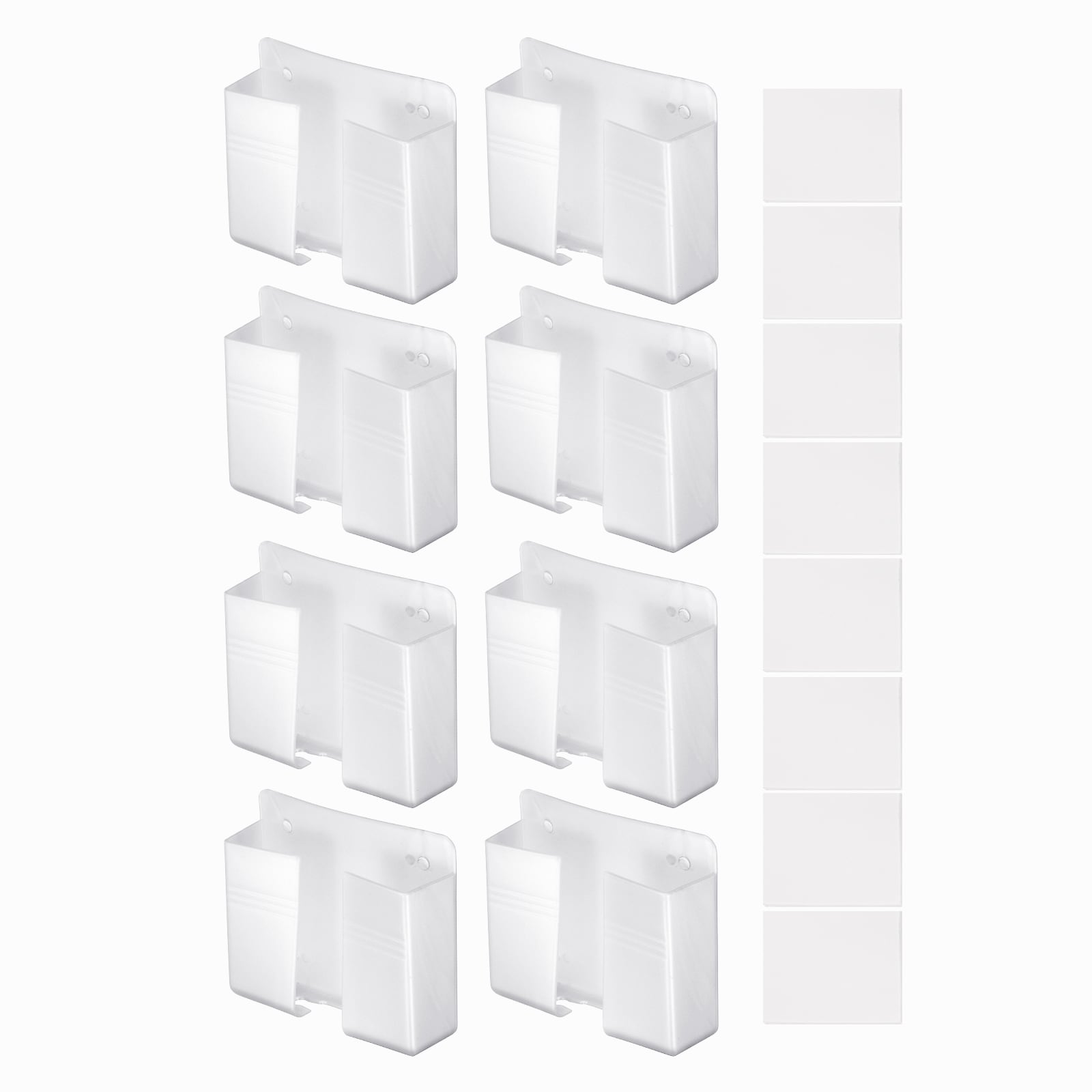 PATIKIL Remote Control Holder/8 Pack Wall Mount Media Organizers Self Adhesive Charging Stand Storage Box for Bedroom Kitchen/White