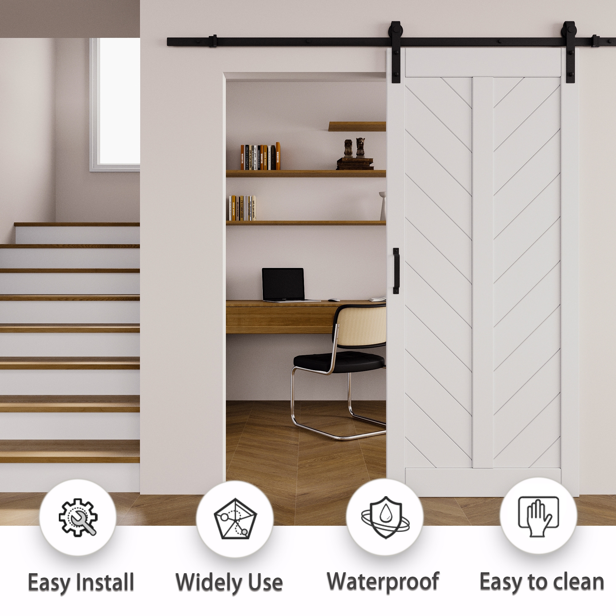 JUJUBON IN-BDBD1-V-WH-42 Barn-Doors - View #4