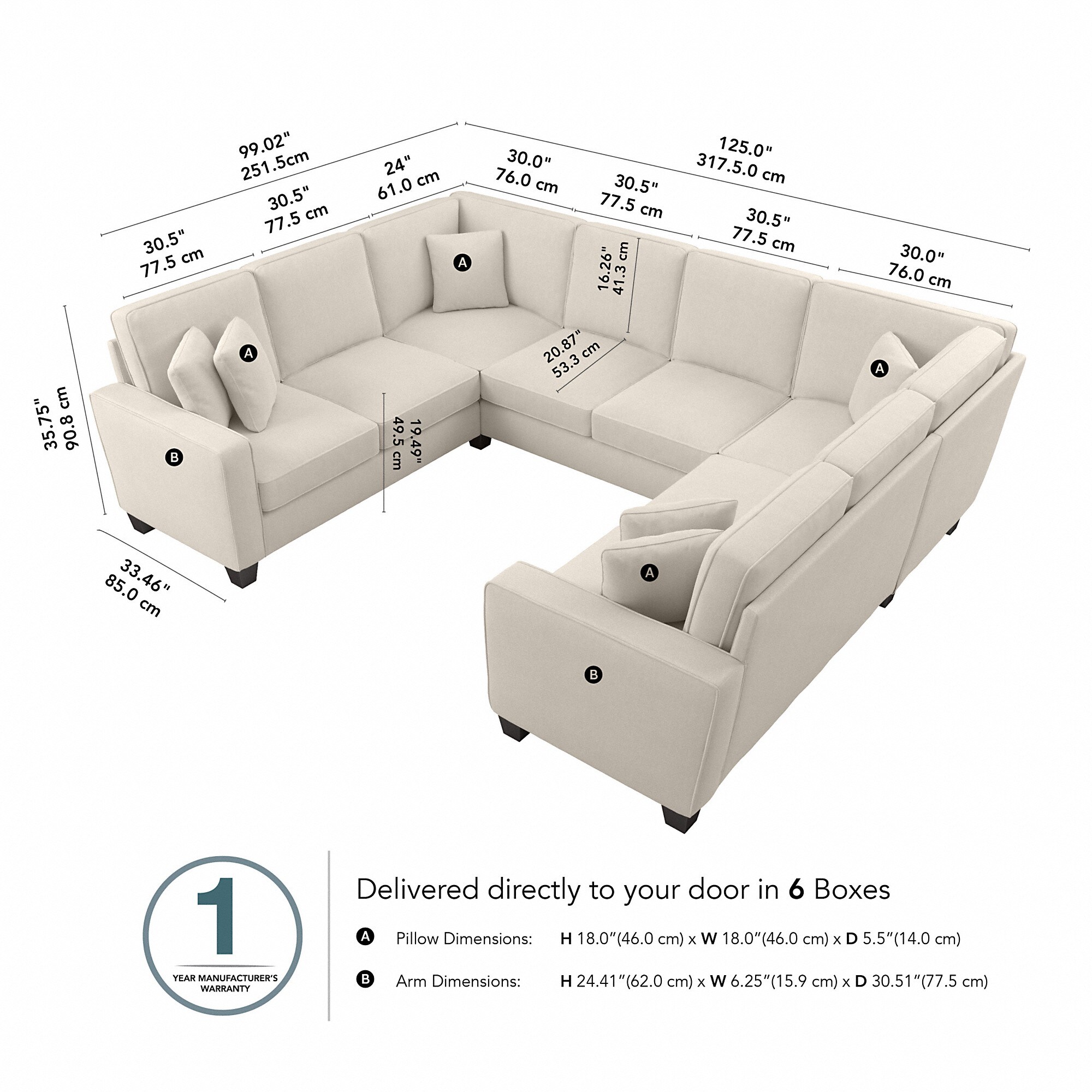 Bush Furniture SNY123SCRH-03K Sofas-Loveseats - View #8