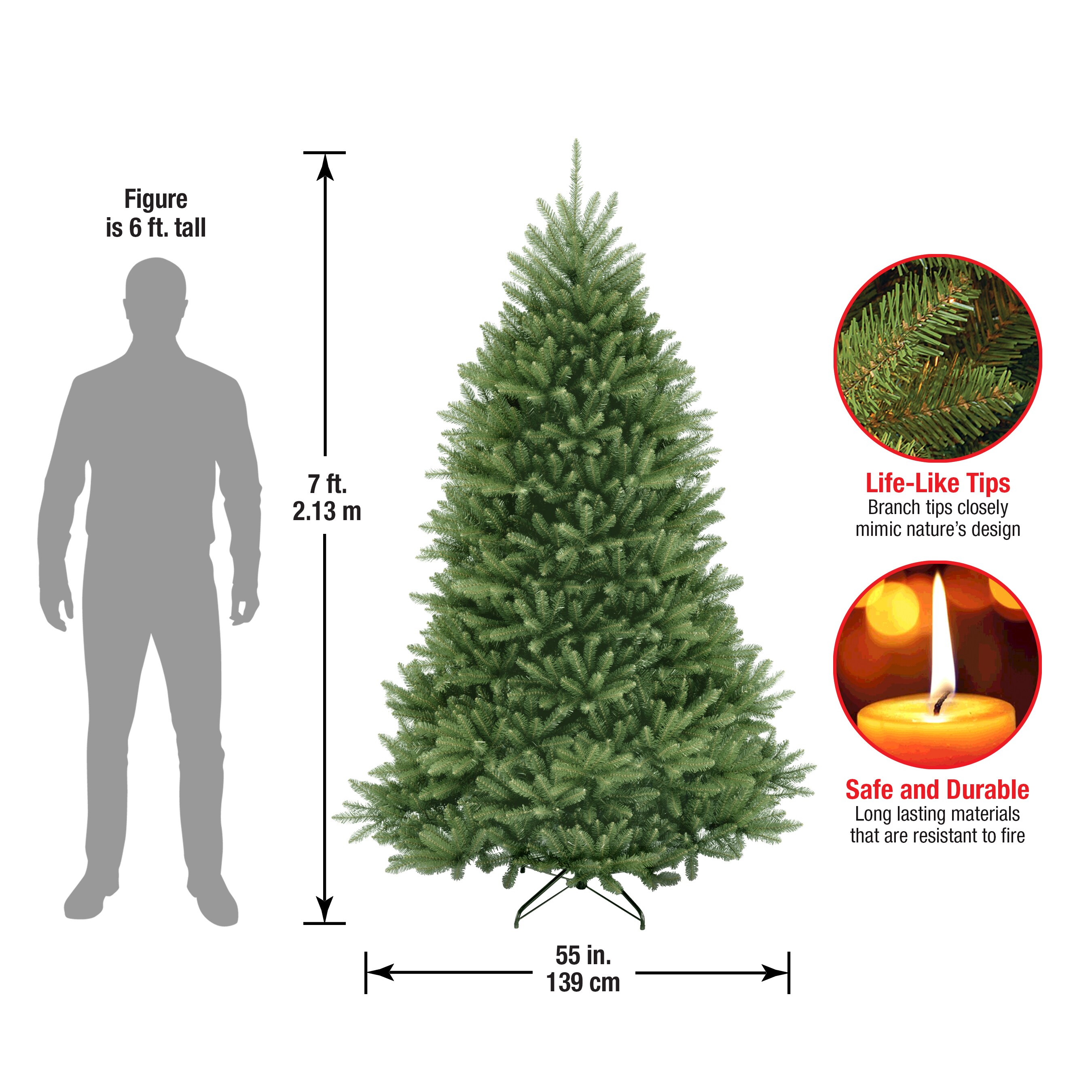 National Tree Company 7.0-ft Dunhill Fir Artificial Christmas Tree ...