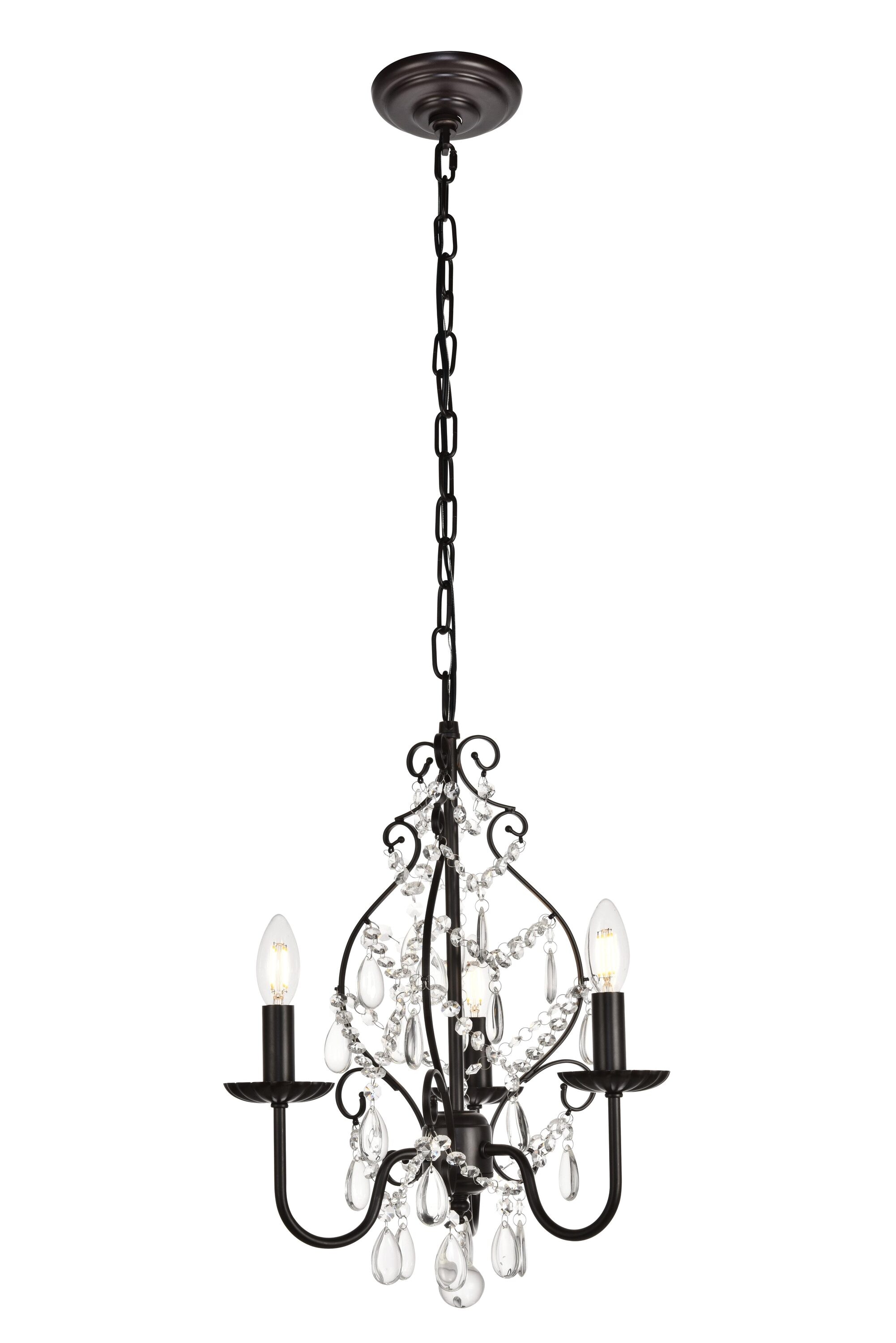 Elegant Oil Rubbed Bronze Pendant with Clear Crystal Accents