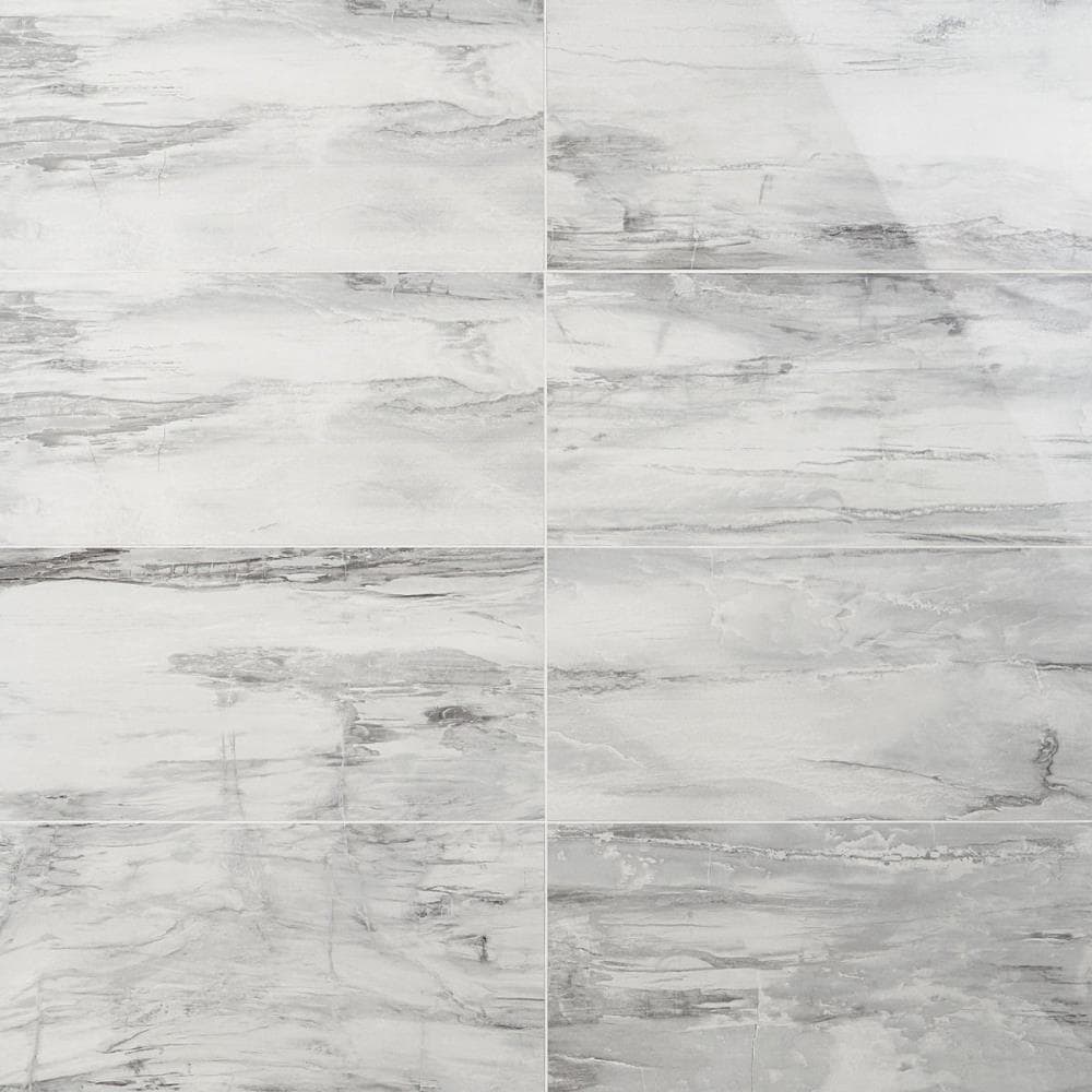 Artmore Tile EXT3RD106480 Terrawood White 12-in x 24-in Polished Porcelain Wood Look Floor and Wall Tile (11.62-sq. ft/ Carton)
