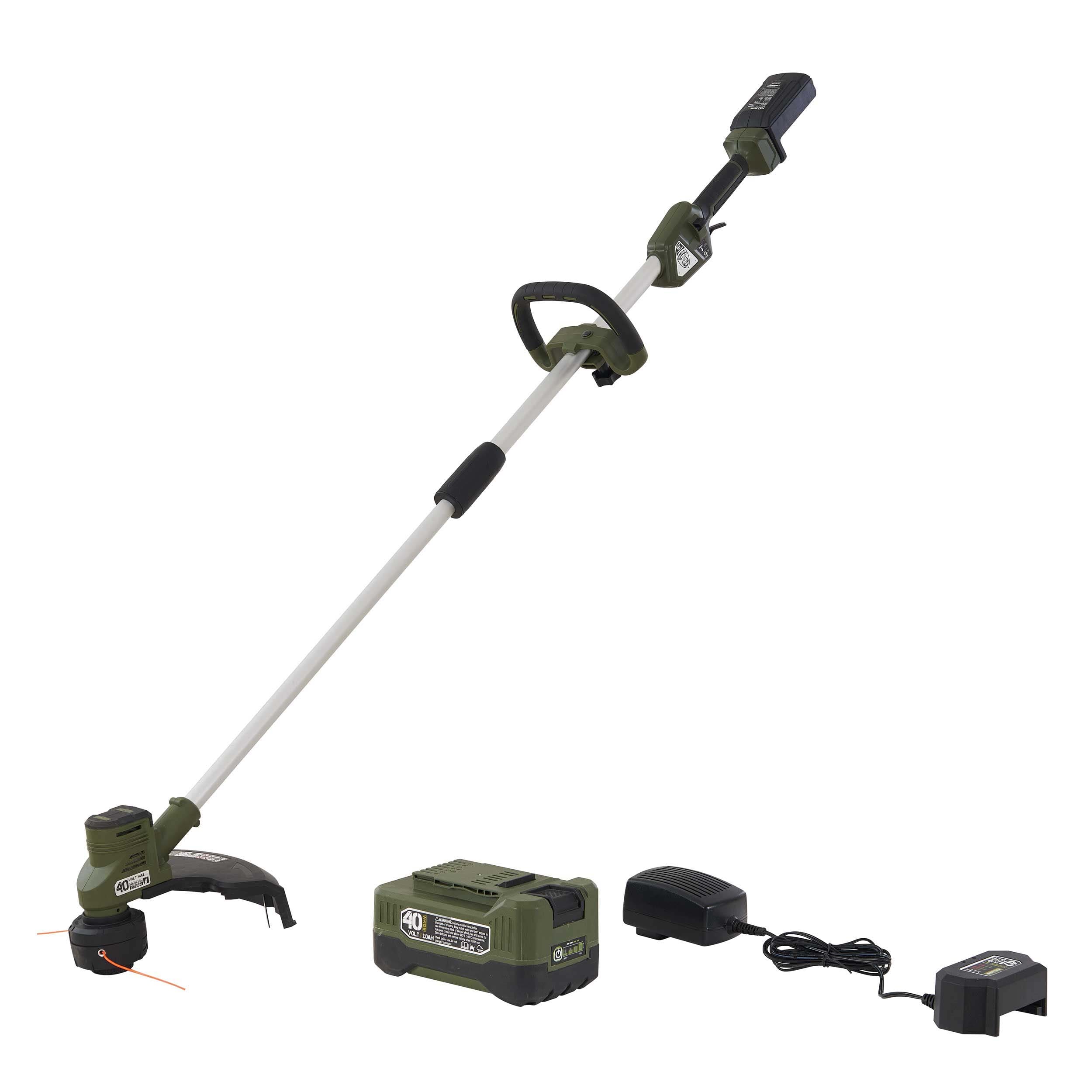 FULL BOAR T4016S1 40-volt 16-in Straight Shaft Battery String Trimmer 2 Ah (Battery Included) (Charger Included)