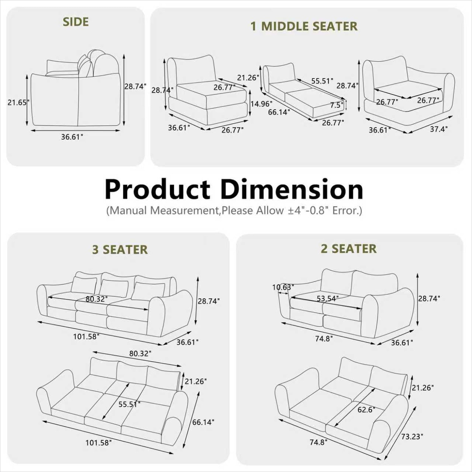 SUNCREAT QXUX8IS36B36 Sofas-Loveseats - View #7