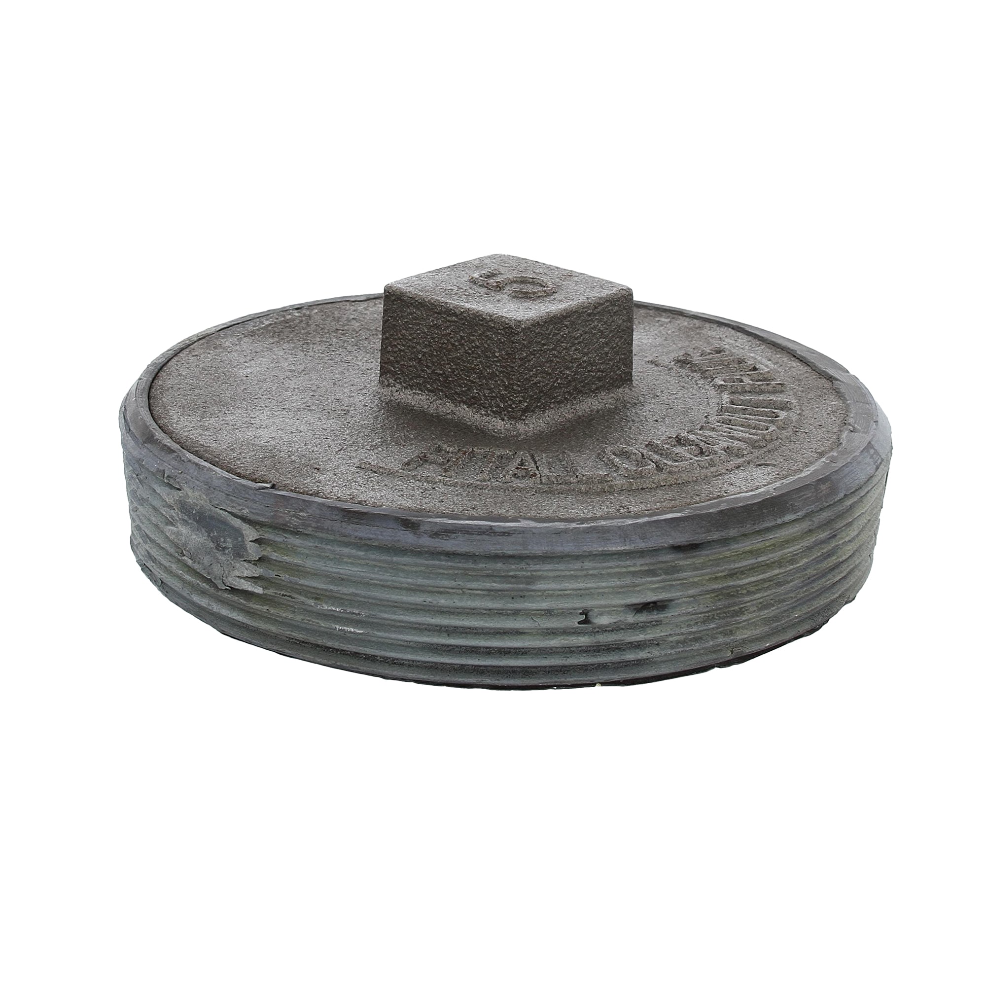 Jones Stephens P56500 Raised Head Fit-All Lead Plug 5-in Silver Round Cleanout