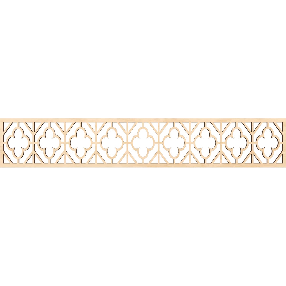 Ekena Millwork MLDB08X46HAZBI Hazelton Fretwork Flat Trim 8-in x 3.89-ft Birch Brown Unfinished 2156121 Pierced Wall Panel Moulding