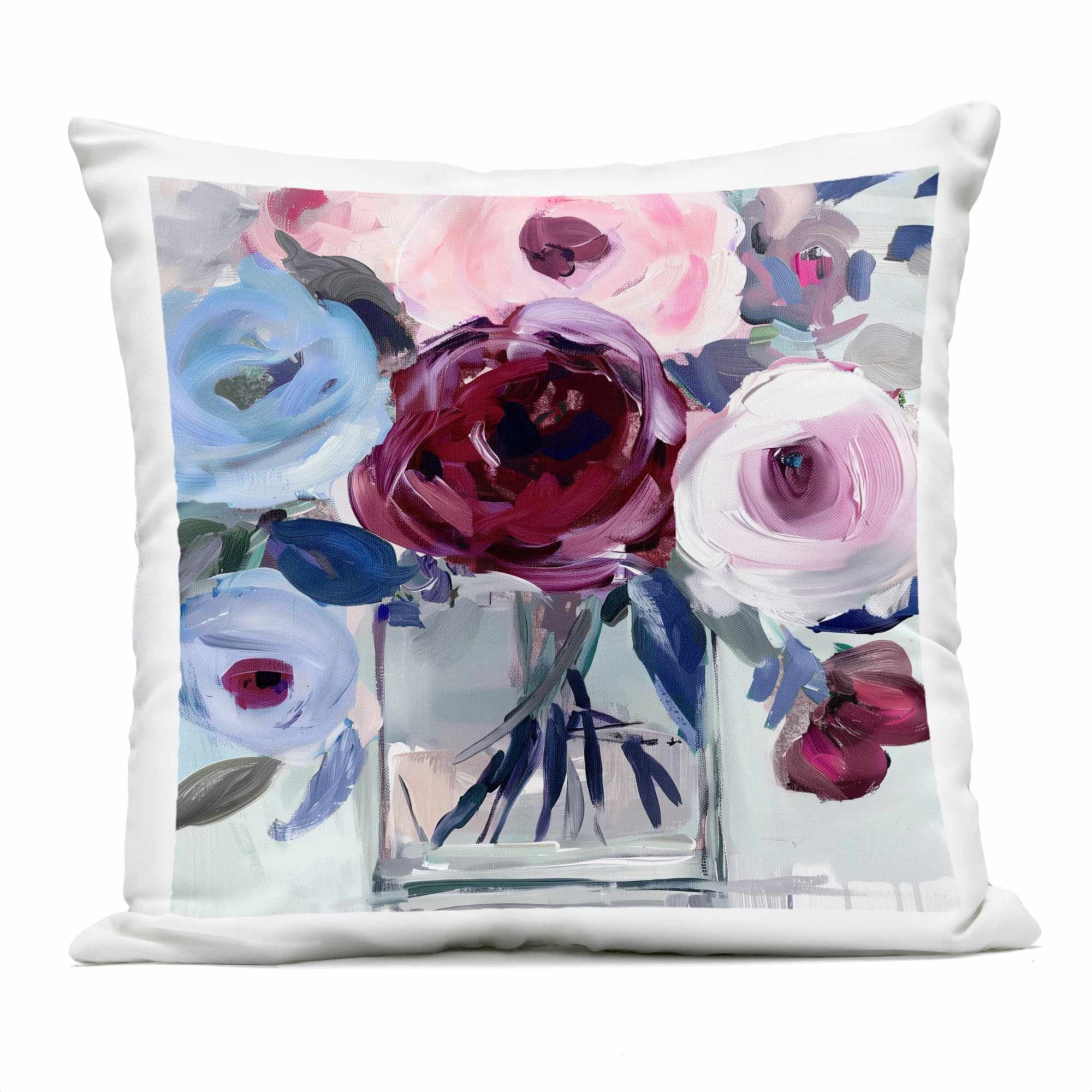 Stupell Industries - Wine and Wedgewood Bouquet Outdoor Printed Pillowdesign by Annabelle Hall 1...