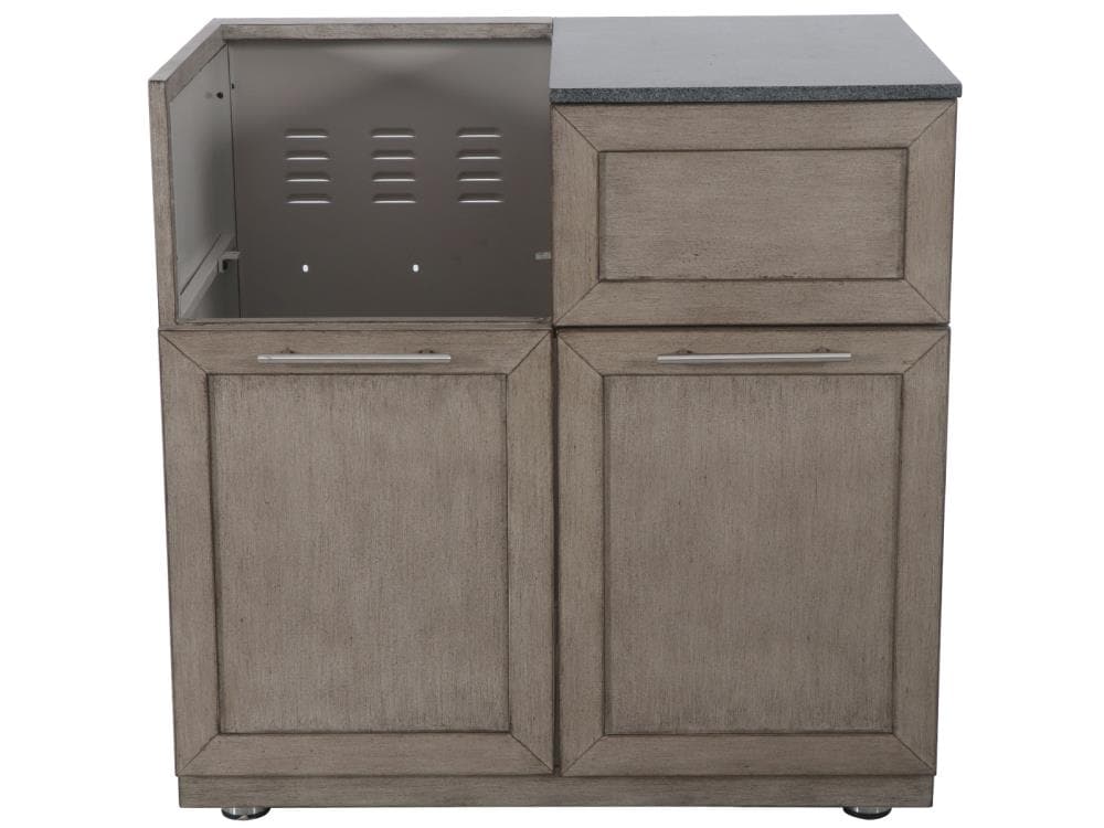 Allen + Roth Driftwood Shore 36.02-in W x 36.02-in D x 35.82-in H Outdoor Kitchen Corner Cabinet Stainless Steel | FHTA80080A