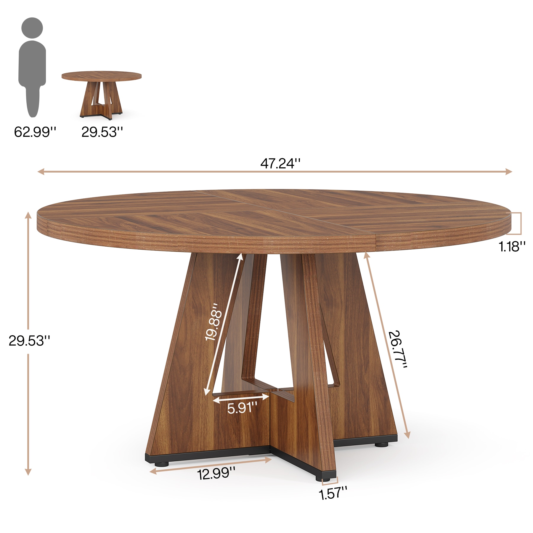 Tribesigns LWFD-XK00740 Dining-Tables - View #7