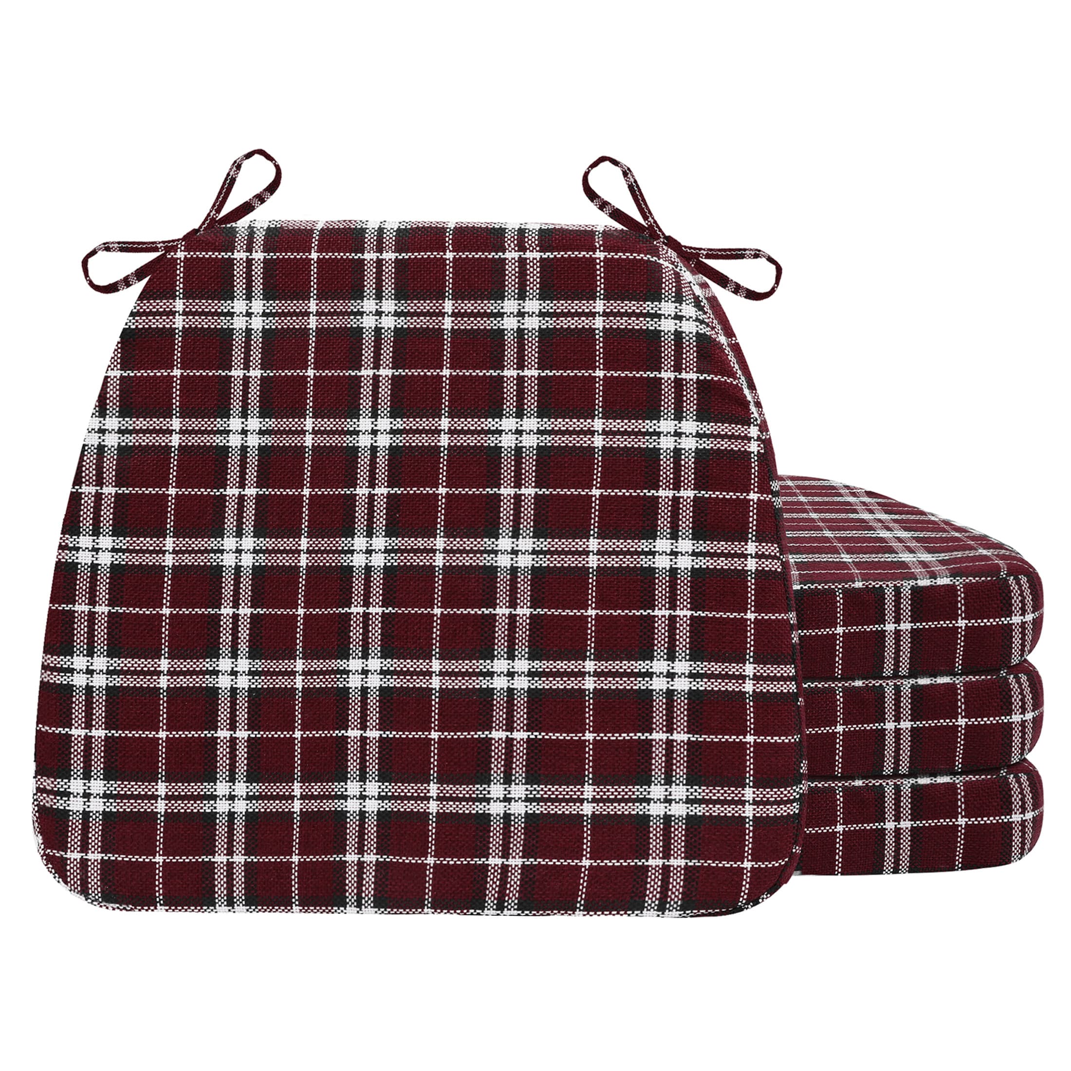 AAAAAcessories LS-DCCLH-CGHONG-4P Red Checkered Checked Chair Cushion