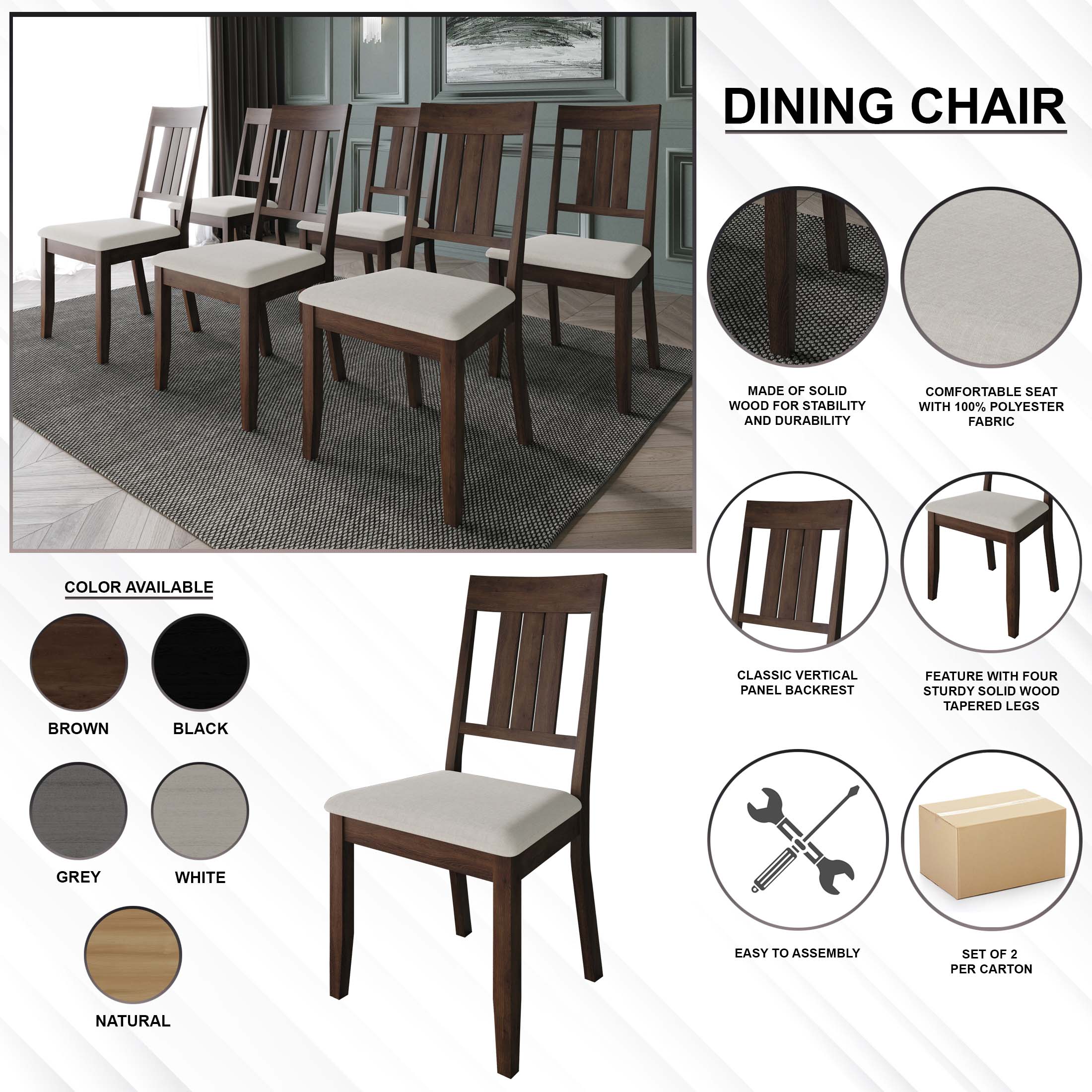 CasePiece C3063US-BK-WD-2X Dining-Chairs - View #8