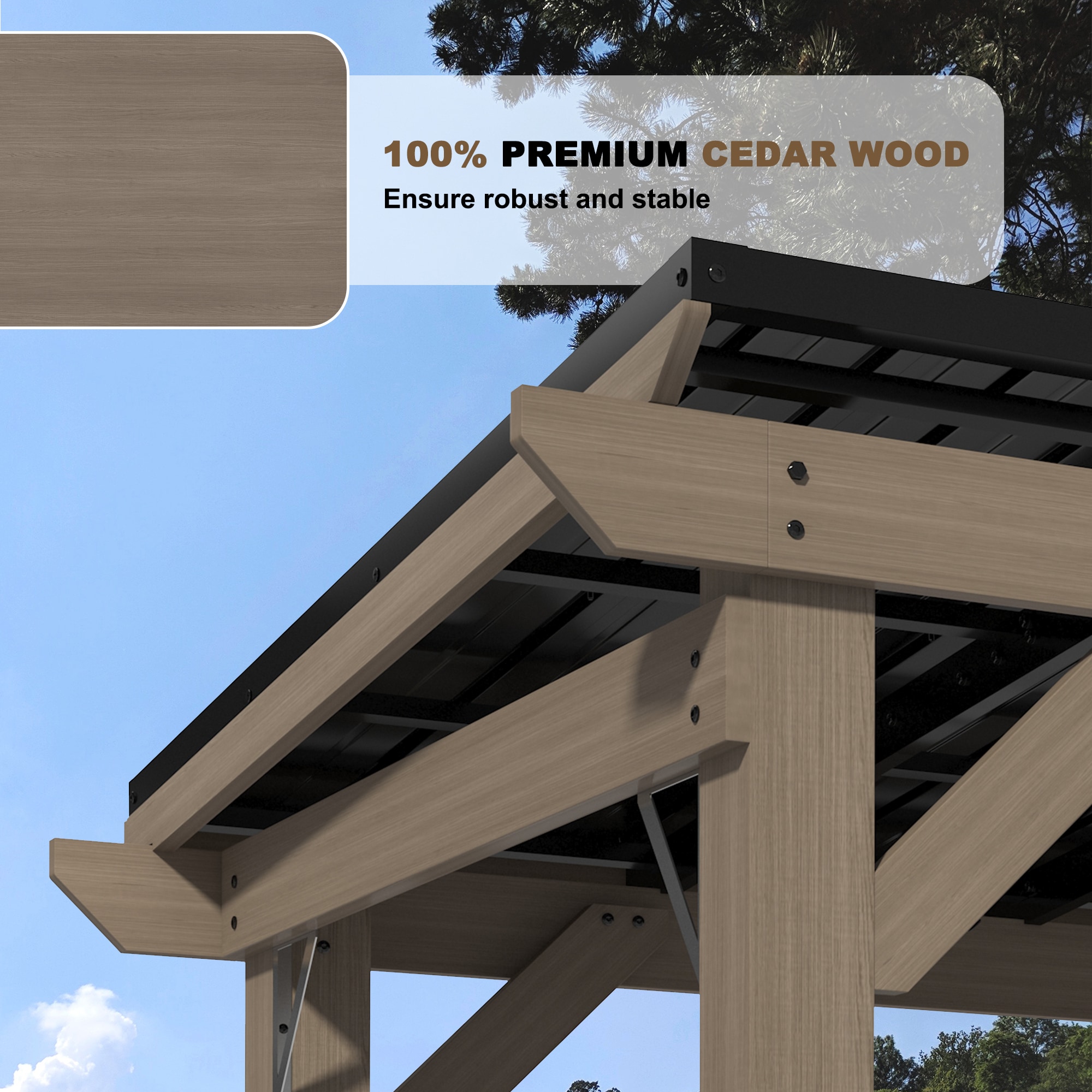 Clihome CLOD0605KTSK86 Wood-Resin-Gazebos - View #6