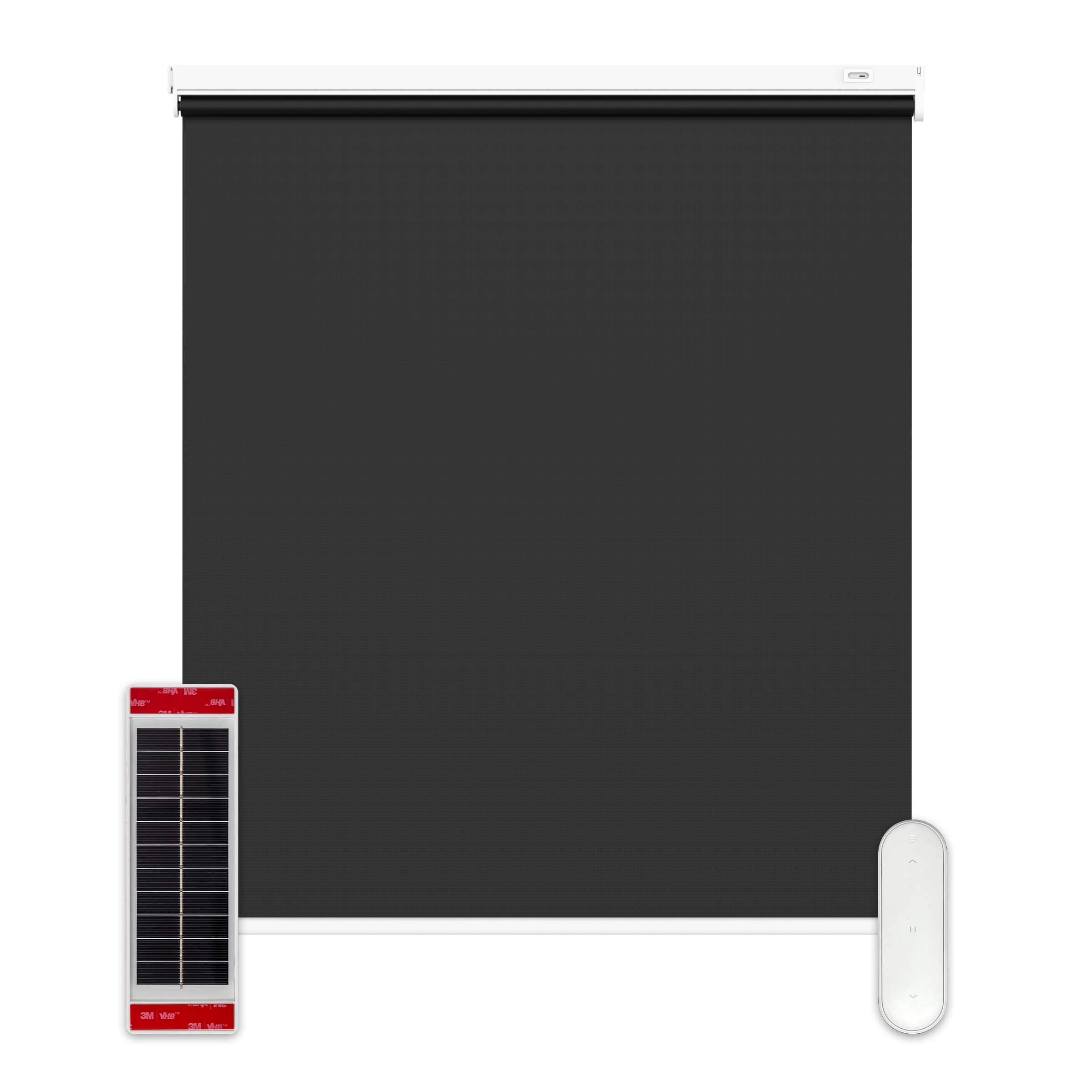 YOSHADE GP-MRS-3972-BL-A 39-Inches x 72-Inches Black Room Darkening Cordless Motorized Solar Roller shade