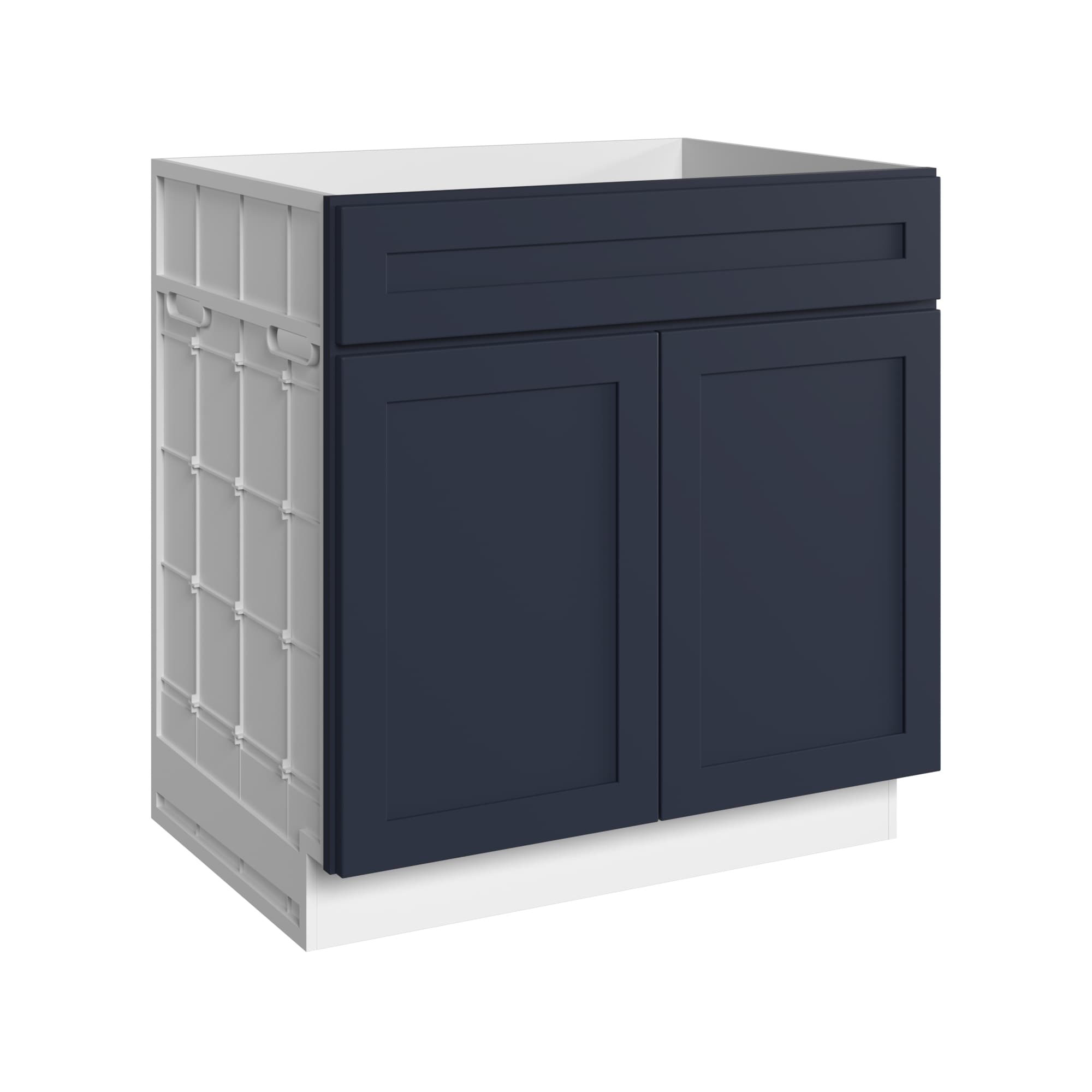 KraftMaid Momentum SB33.CGG77 Deveron 33-in W x 34.5-in H x 24-in D Midnight Sink Base Fully assembled Cabinet Recessed Panel