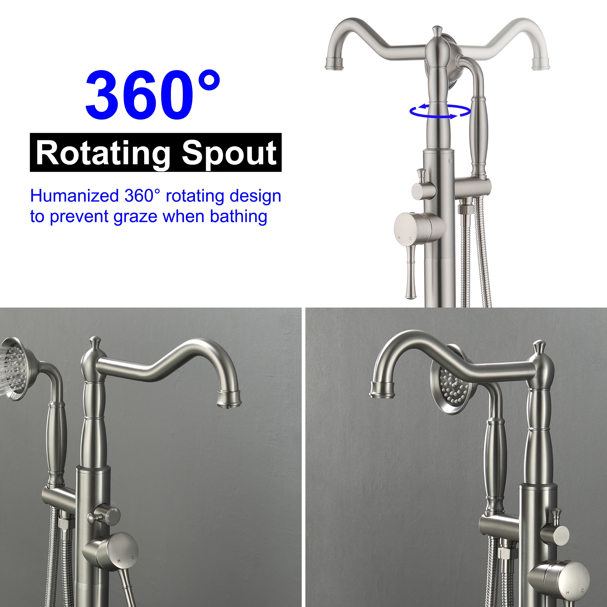 WELLFOR SPA-88004BG Roman-Tub-Faucets - View #6