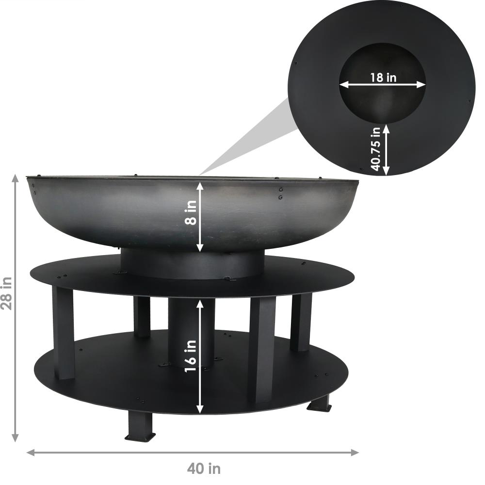 Sunnydaze 40 Cast Iron Fire Pit with Cooking Ledge