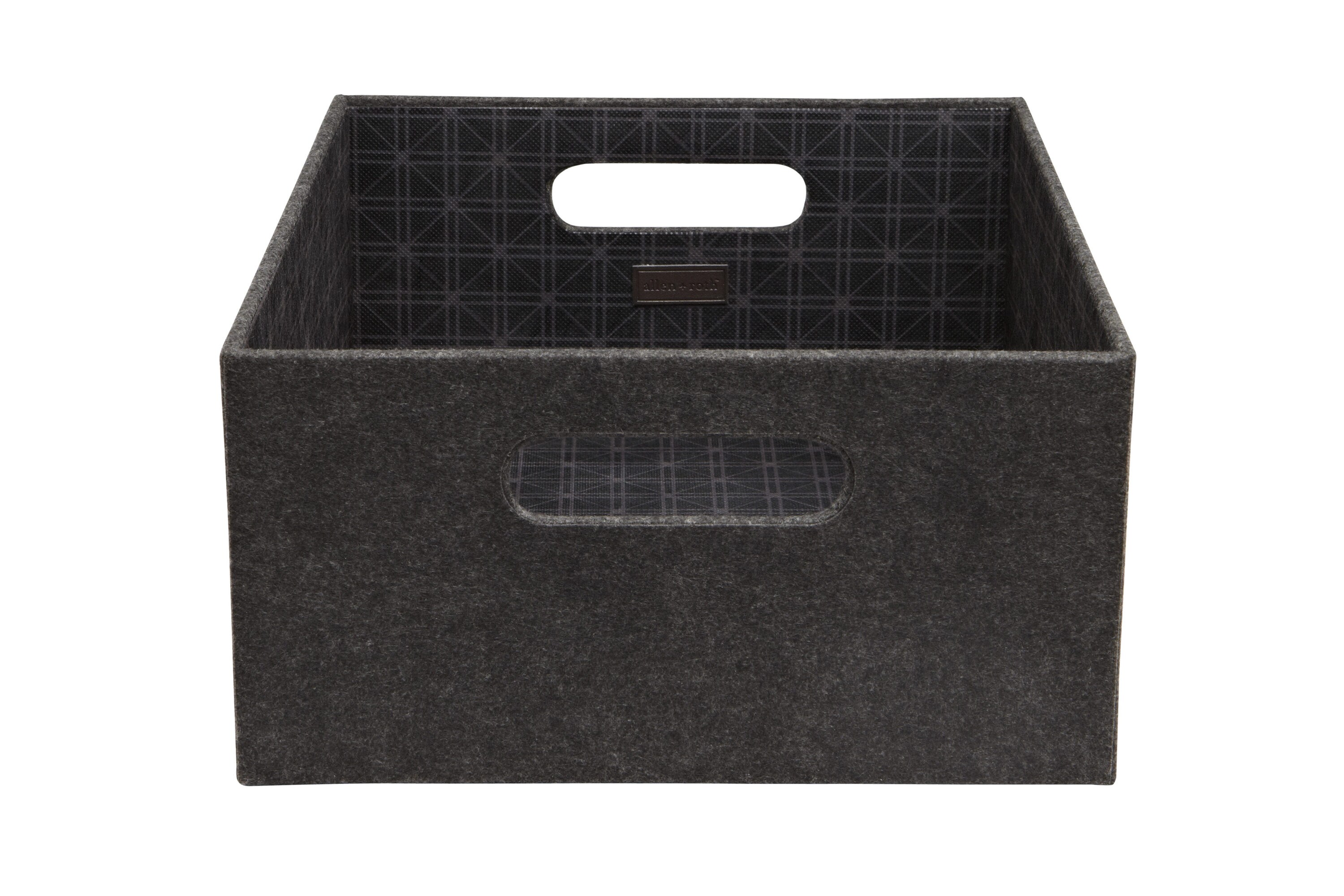 Allen + Roth Herringbone 7.13-in W x 5.5-in H x 10.69-in D Gray Fabric Bin | HD-141114