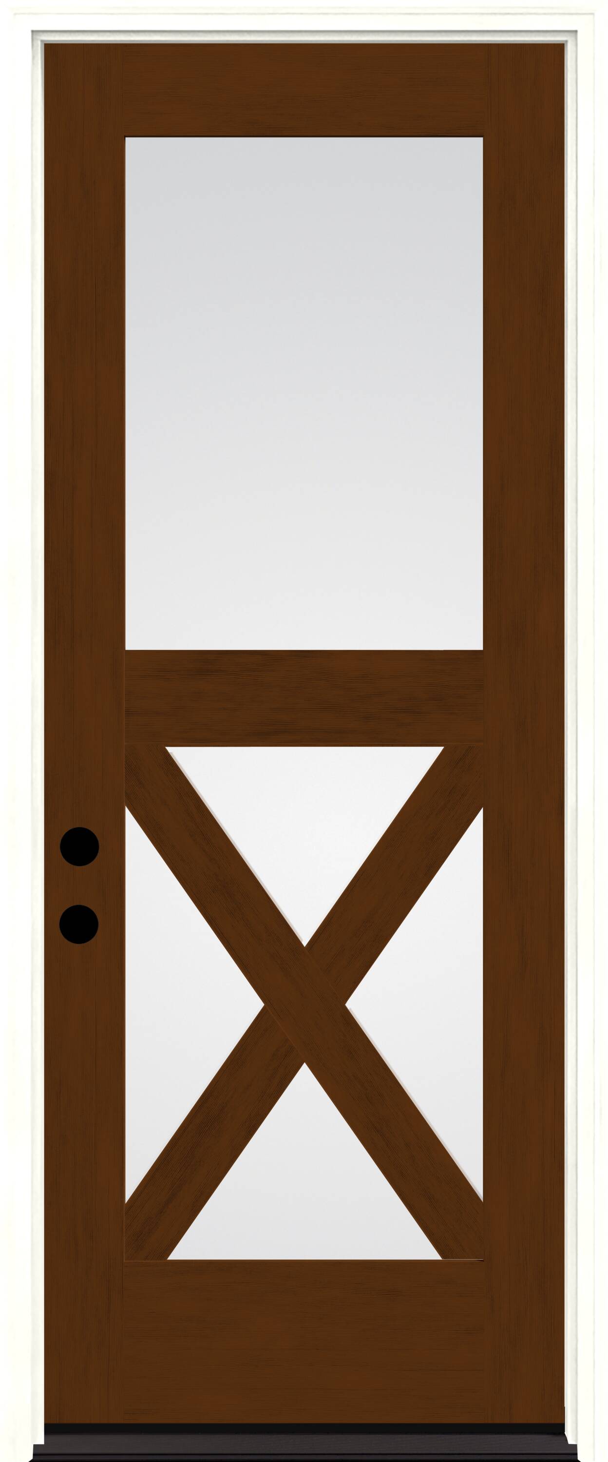 Therma-Tru 36-in x 80-in Fiberglass Full Lite Prehung Front Door with Brickmould Insulating Core