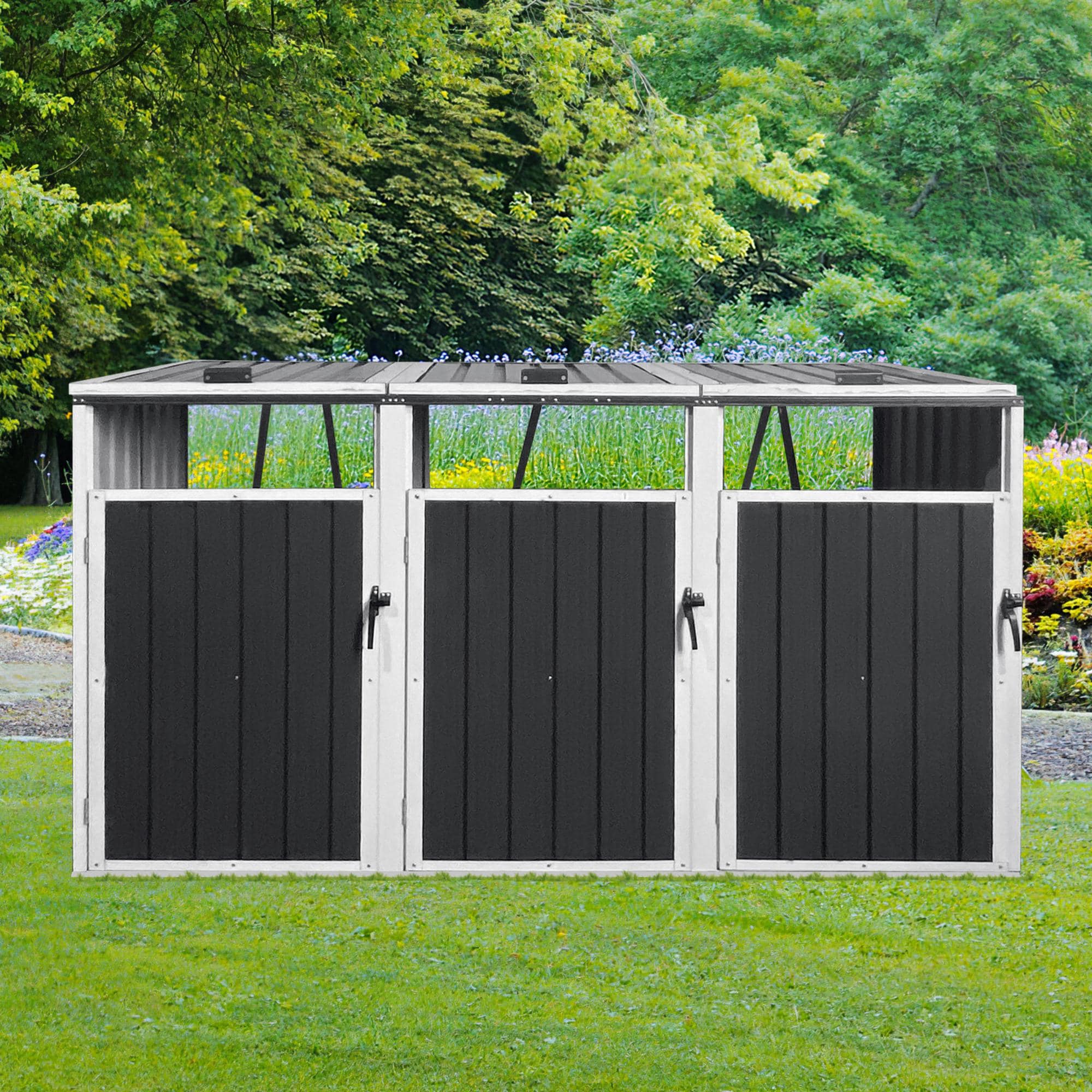 Clihome 7-ft x 3-ft Metal Storage Sheds Vinyl-coated steel Metal Storage Shed