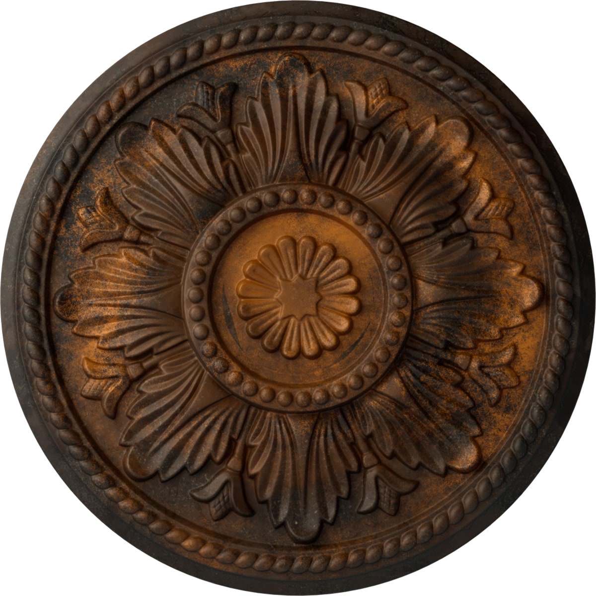 Ekena Millwork CM18EDRUS Edinburgh 18-in W x 18-in L Painted Rust Polyurethane Whole Ceiling Medallion