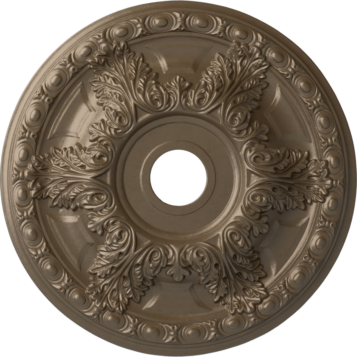 Ekena Millwork CM23GAWSS Granada 23.375-in W x 23.375-in L Painted Warm Silver Polyurethane Whole Ceiling Medallion