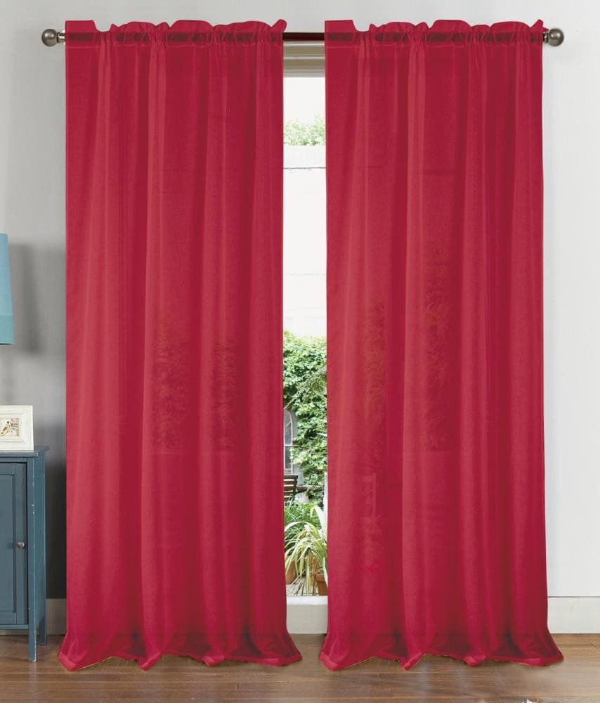 RT Designers Collection PNA08877 90-in Red Light Filtering Rod Pocket Single Curtain Panel