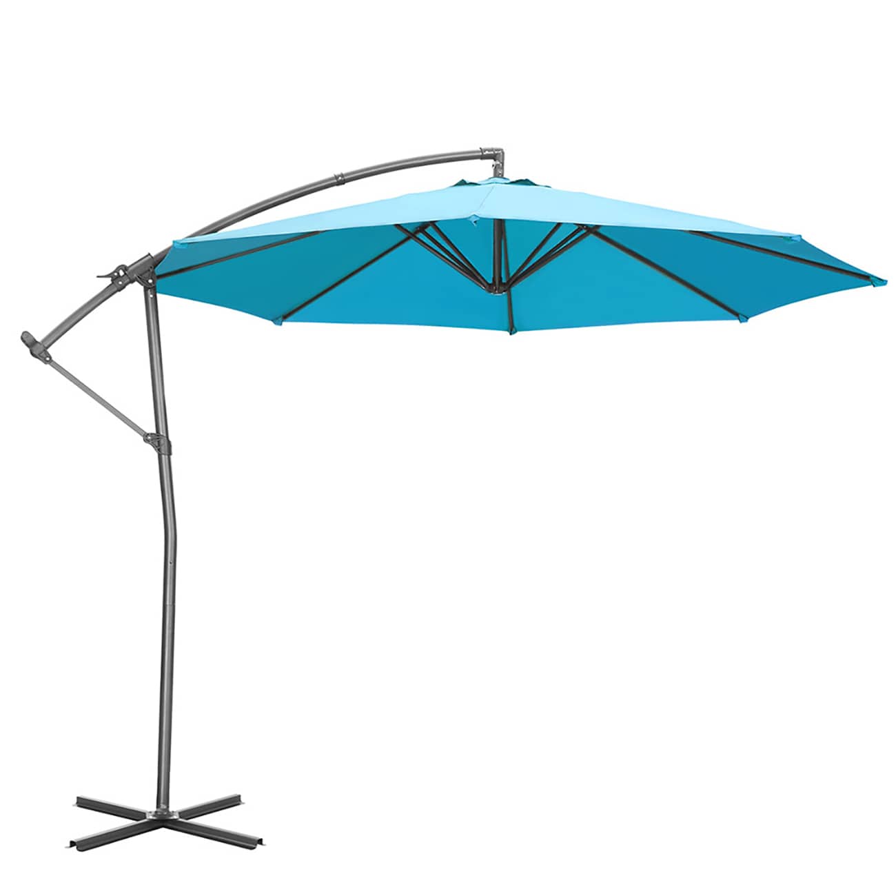 GDY GD-OTU034BL 10-ft Steel Multiple colors/finishes Crank Garden Patio Umbrella