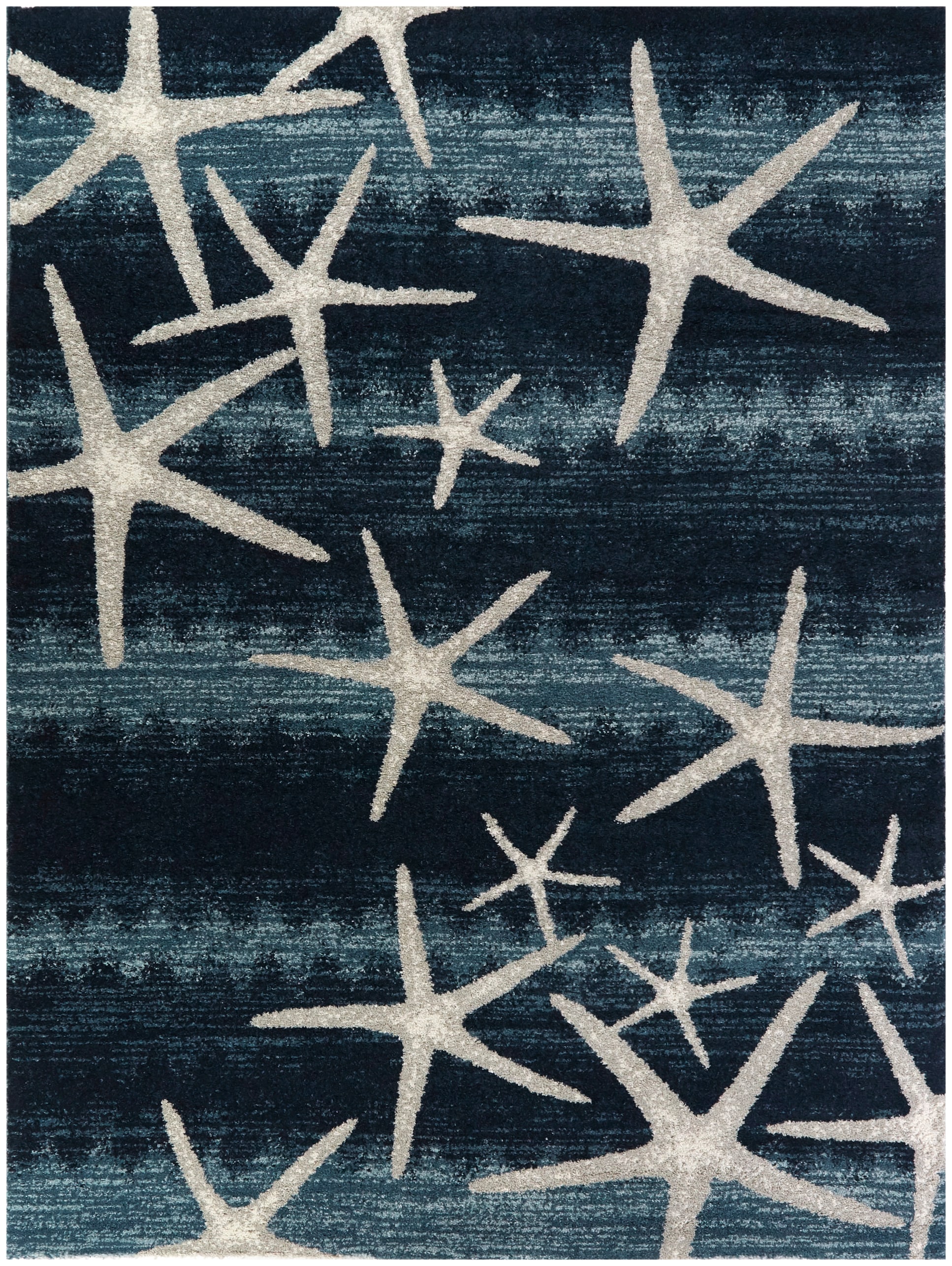 Balta 3090776 Martin 2 x 7 (ft) Loomed Polypropylene Dark Blue Rectangular Indoor Animal print Coastal Runner rug