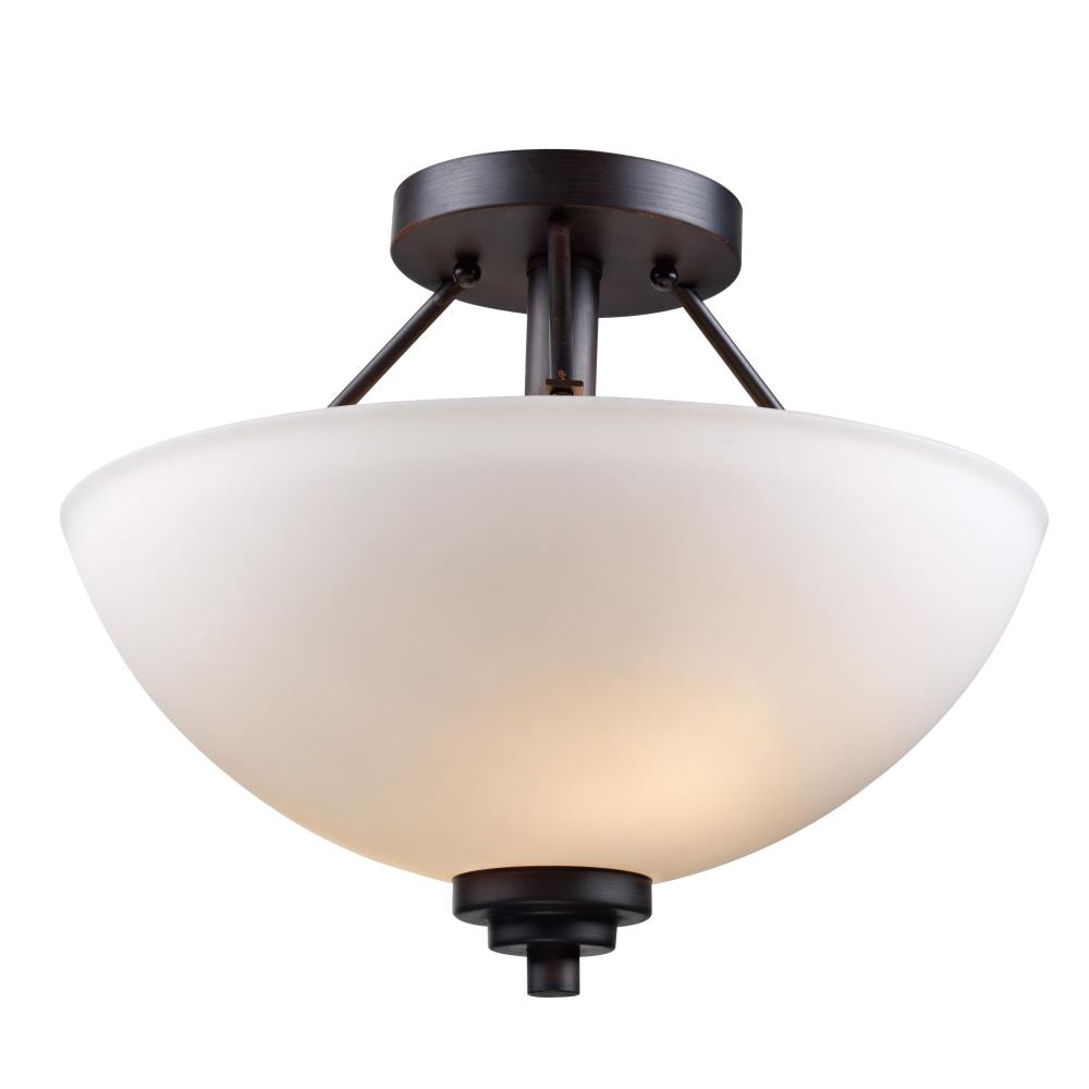 Lucid Lighting 70527 ROB 2 -Light 13.5-in Oil-rubbed Bronze Semi Flush Mount Light