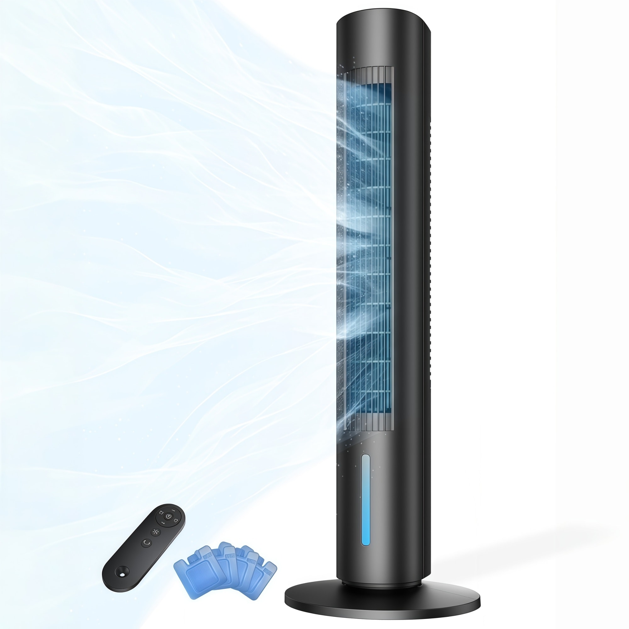 Numhew 35.2in 3-Mode Black Portable Air Cooler