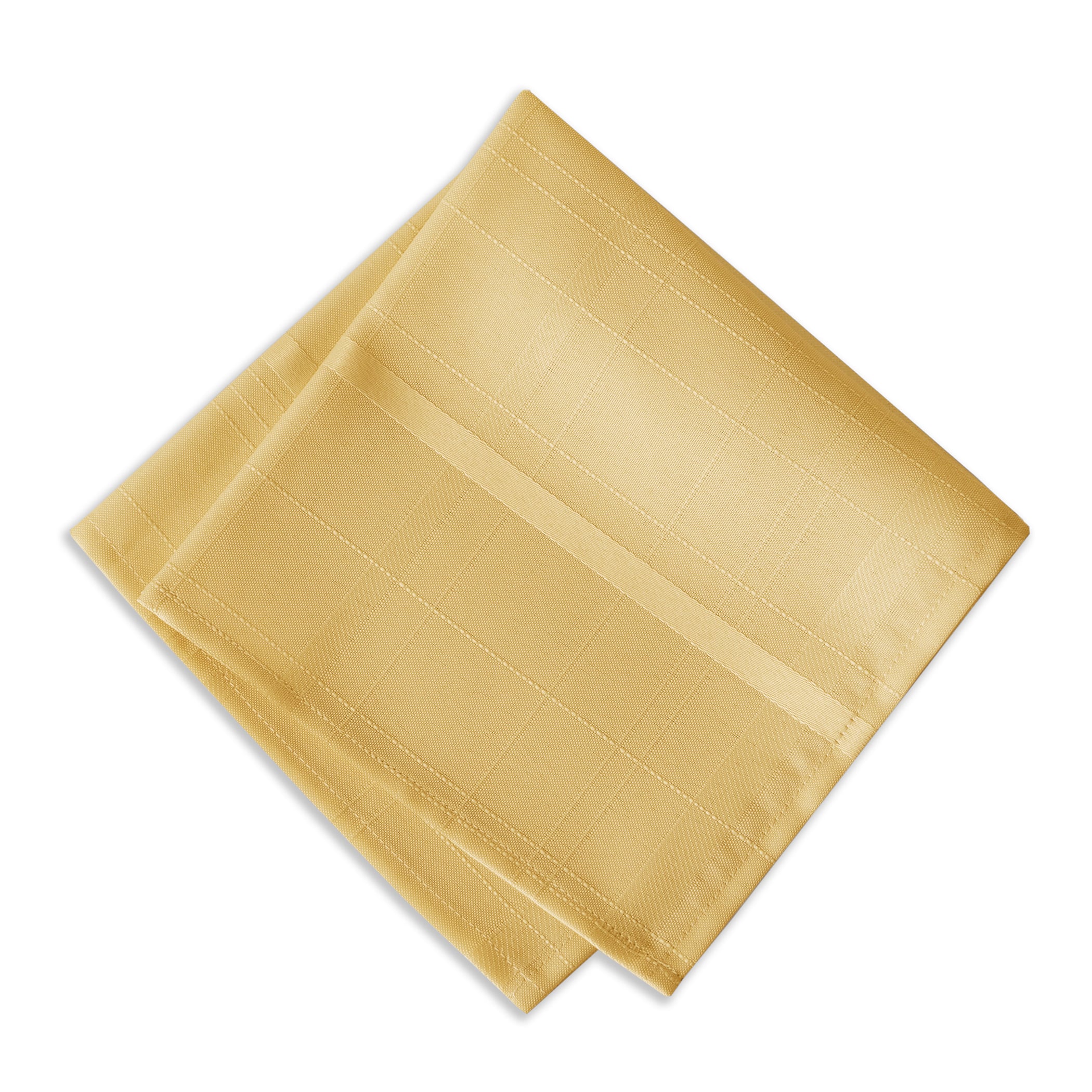 Ribbon Gold Plaid Polyester Square Napkin Set of 4