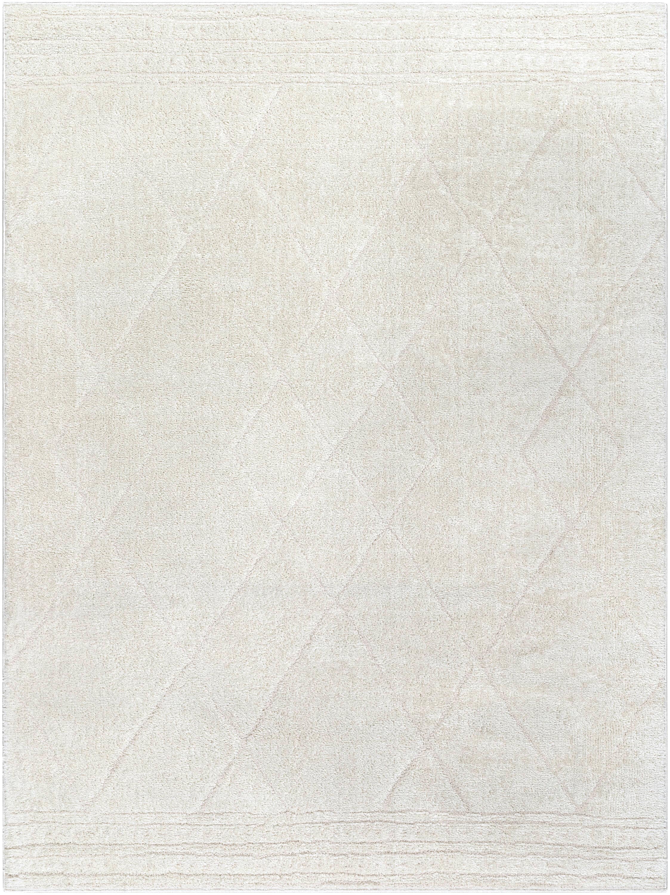 Livabliss FEU2324-71010 7 x 10 (ft) Polyester Ivory, Off-White Rectangular Indoor Trellis Global Area rug