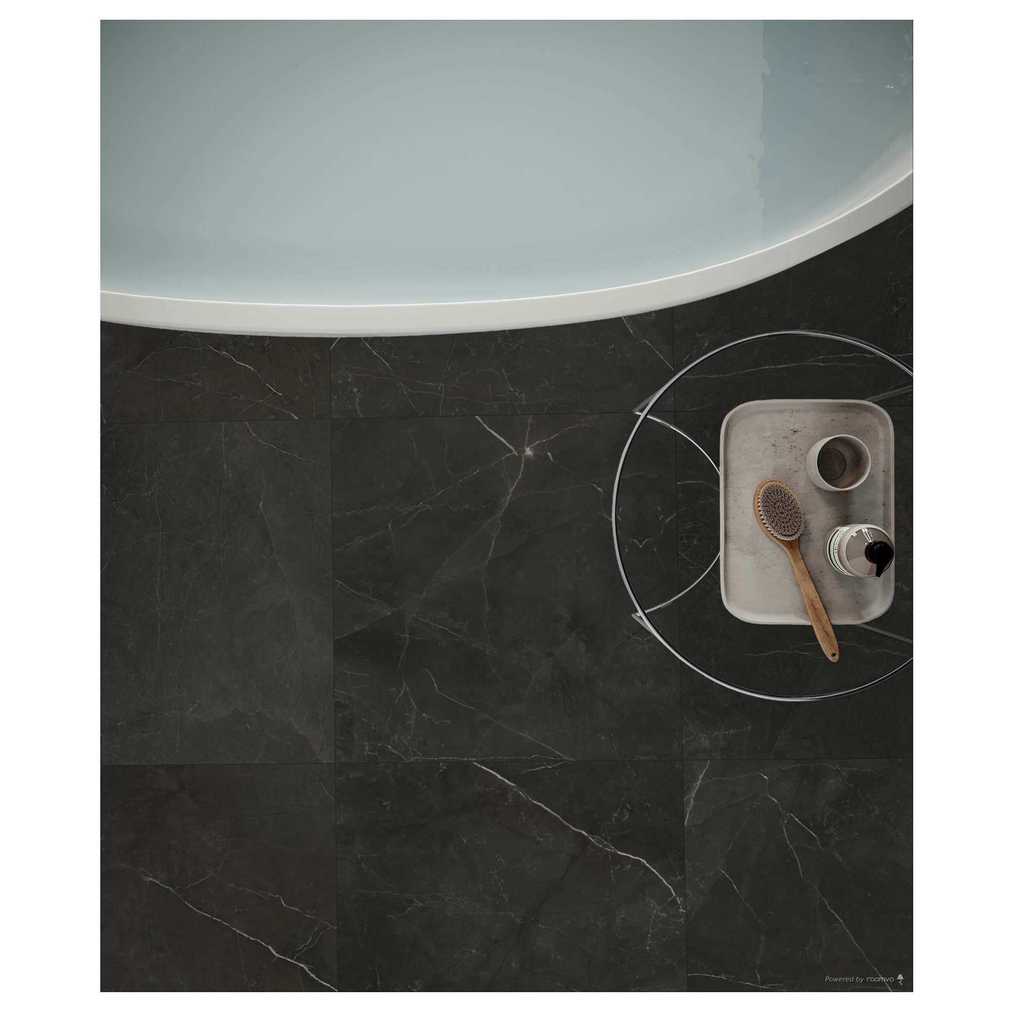 Anatolia La Marca Nero Venato 24-in x 24-in Honed Porcelain Marble Look Floor and Wall Tile (15.5-sq. ft/ Carton)