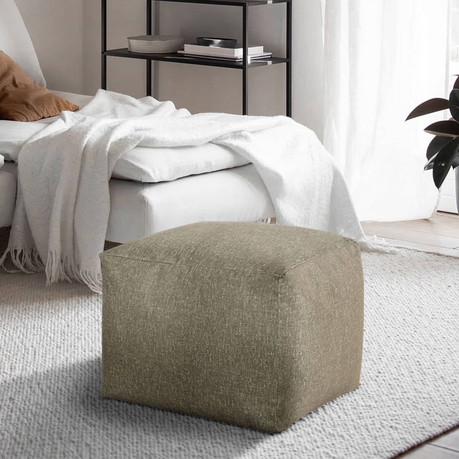 CasePiece C126PF24-TBN-VV Modern Truffle Brown Velvet Ottoman