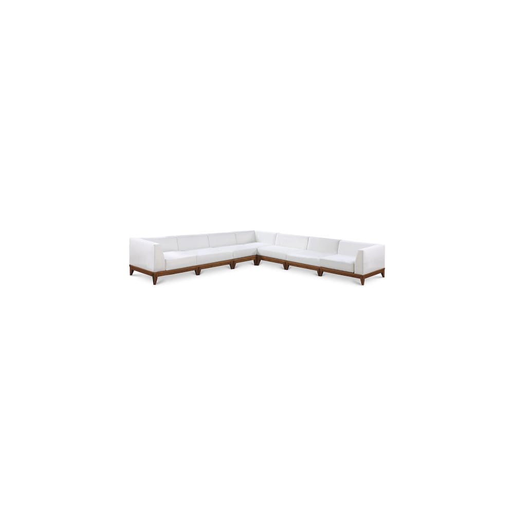 Meridian 389WHITE-SEC7A Rio Off White Water Resistant Fabric Outdoor Patio Modular Sectional