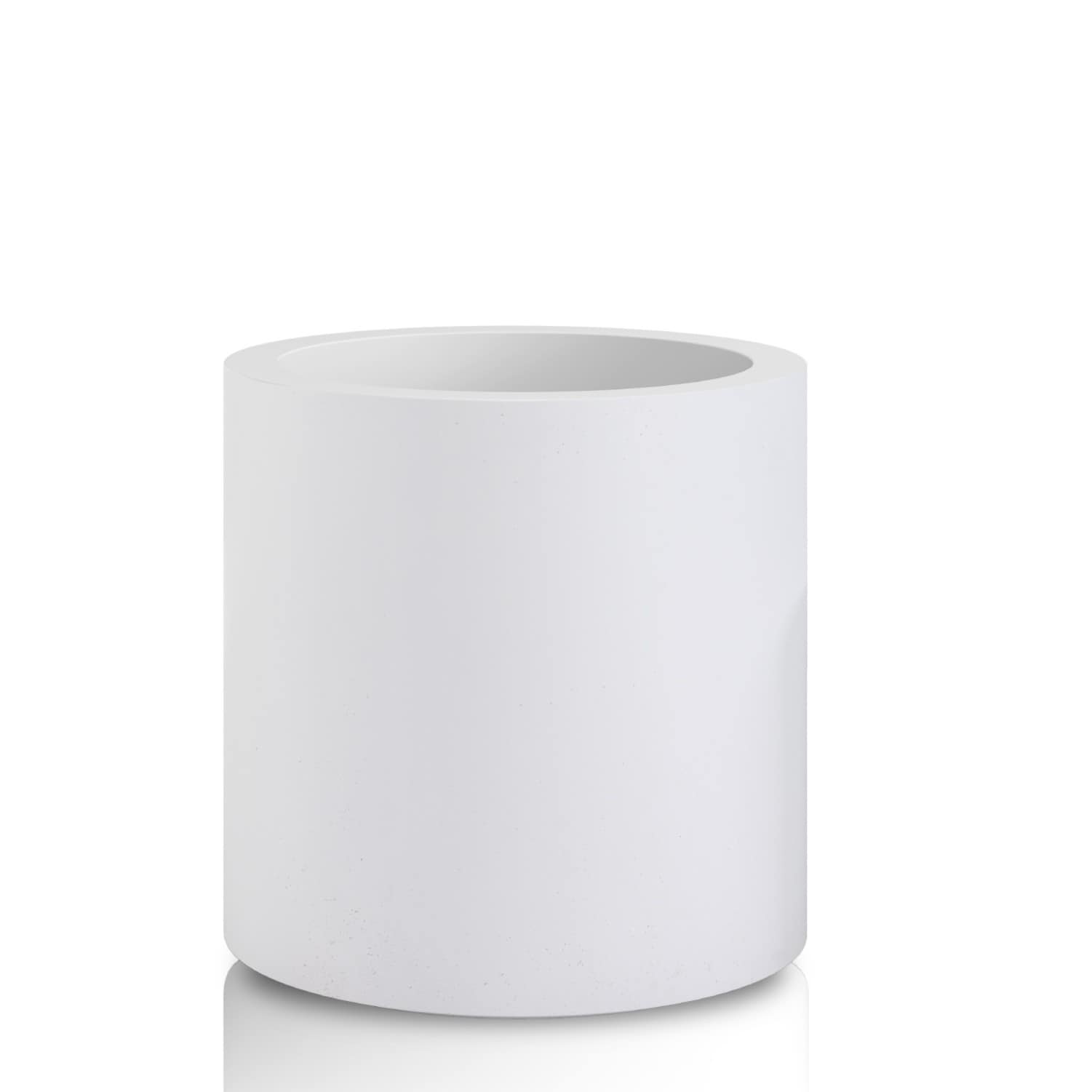 PLANTARA PA119B-8011 Round 12.9-in W Large White Concrete Contemporary/Modern Indoor/Outdoor Planter with Drainage Holes