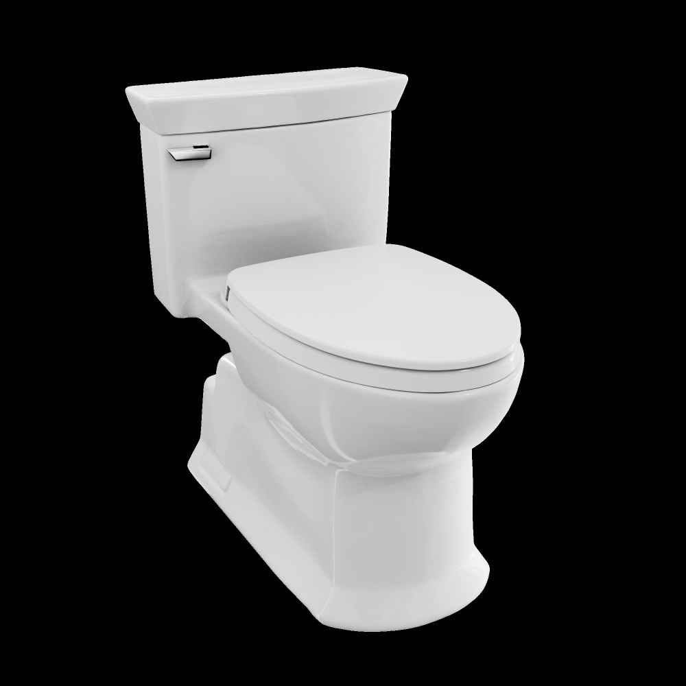 TOTO MS964124CEFG-01 Eco Soiree Cotton White Elongated Chair height Soft Close 1-piece Toilet 12-in Rough-In WaterSense 1.28 GPF