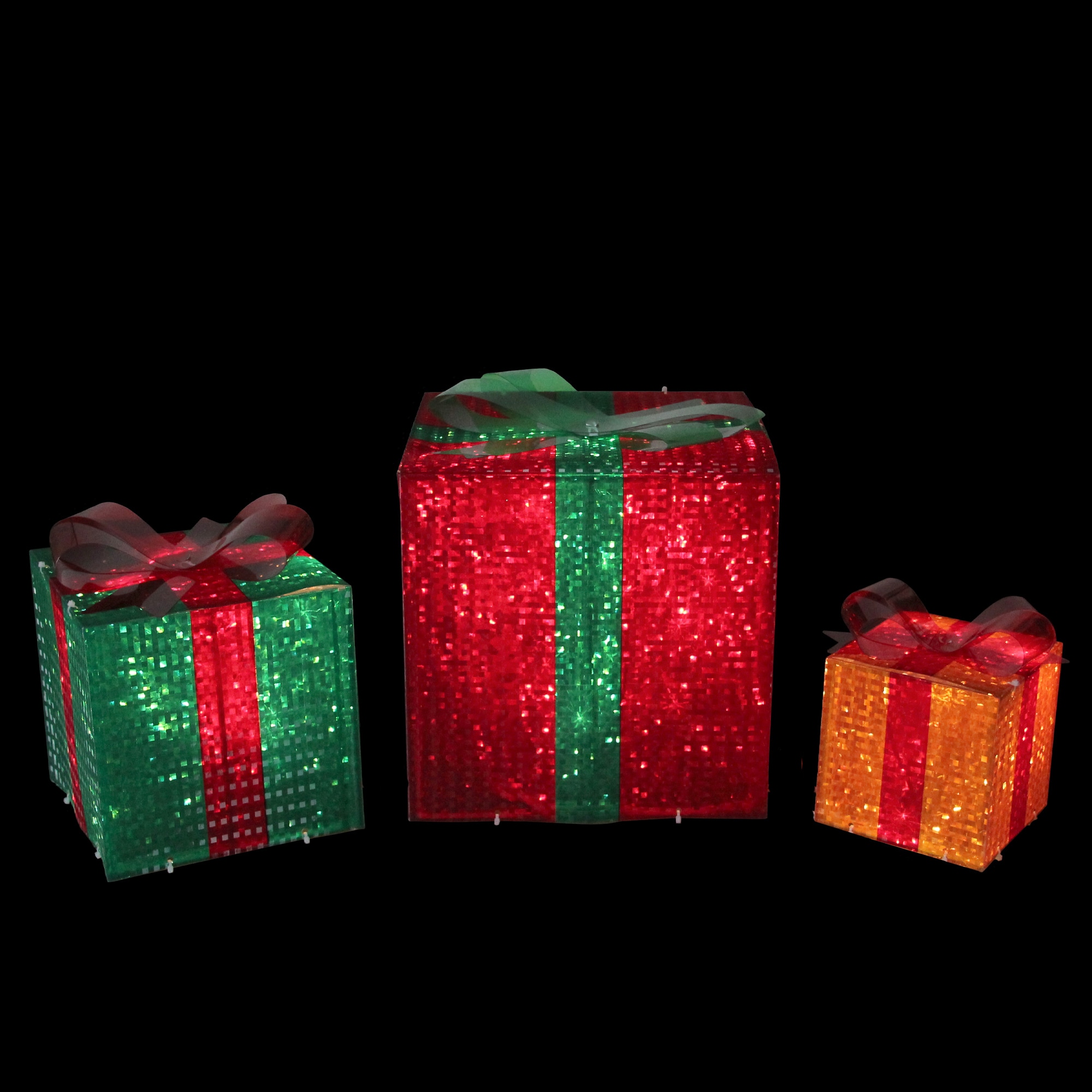 Northlight 3-Pack 8-in Gift Box Light Display with Clear Incandescent ...