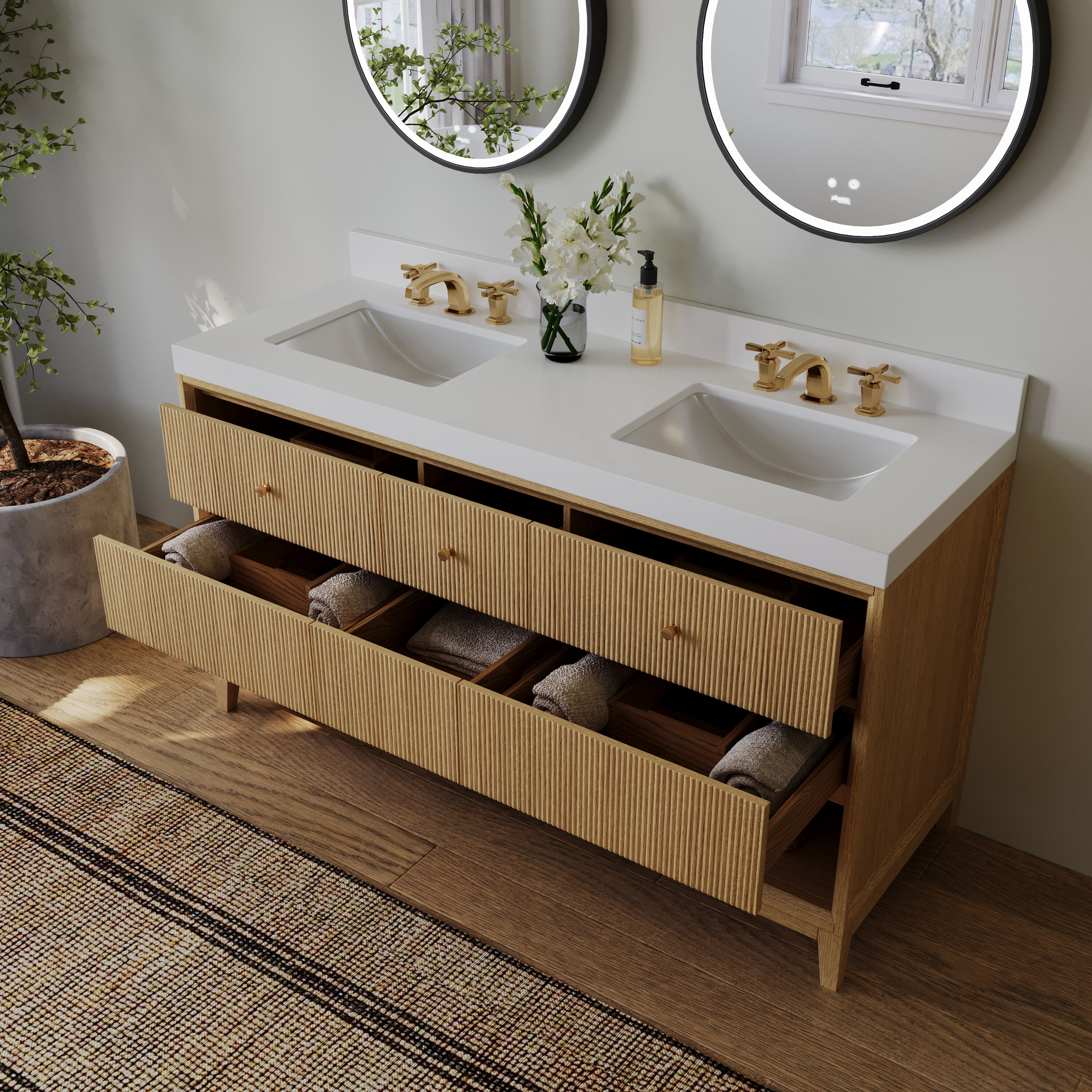 Ancerre Designs VTS-MOMO-60-OAK-WQZ Bath-Vanity-Combo - View #6