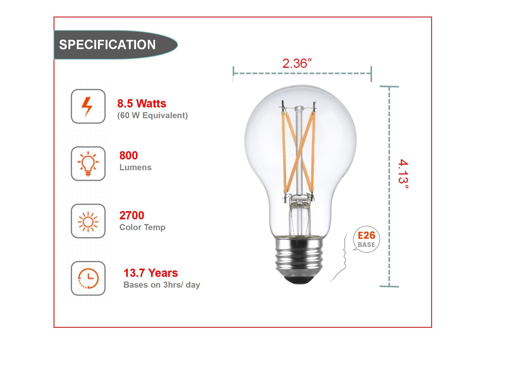 Utilitech 5A19DG8.5WCL27K4P Led-Lights - View #4