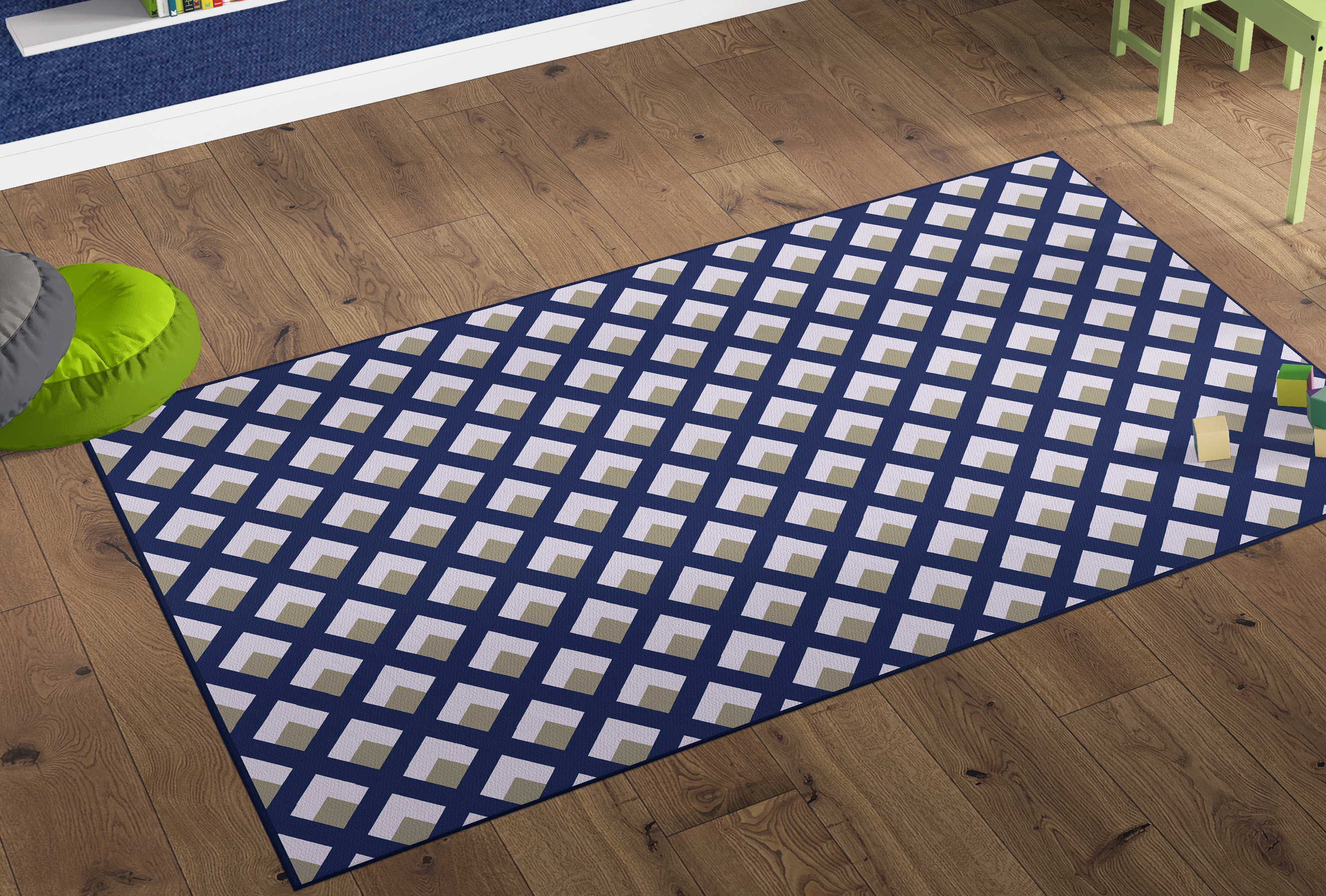Deerlux QI003645.M 5 x 7 (ft) Polyester Multicolor Rectangular Indoor Medallion Area rug