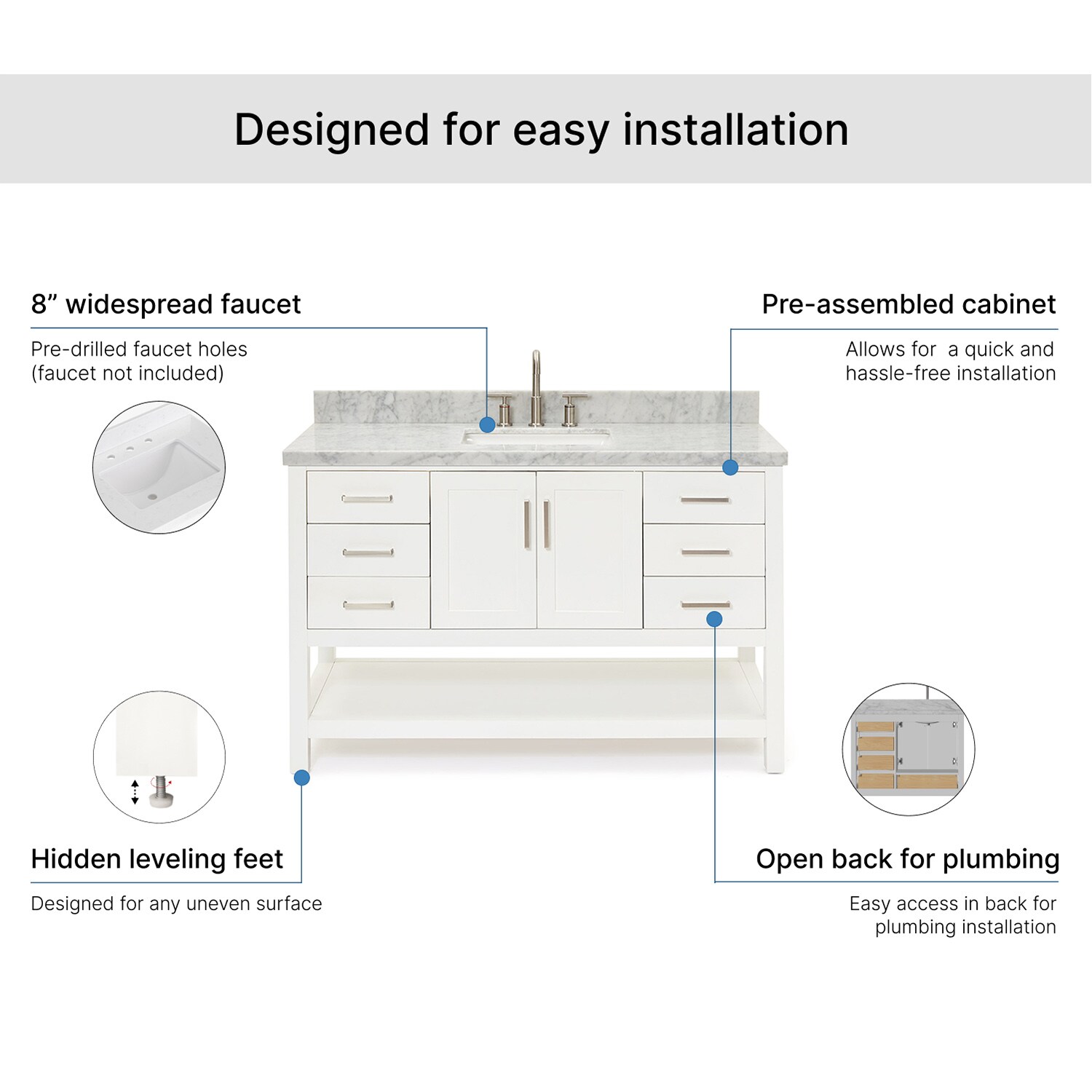 ARIEL S055SCWRVOWHT Bath-Vanity-Combo - View #7
