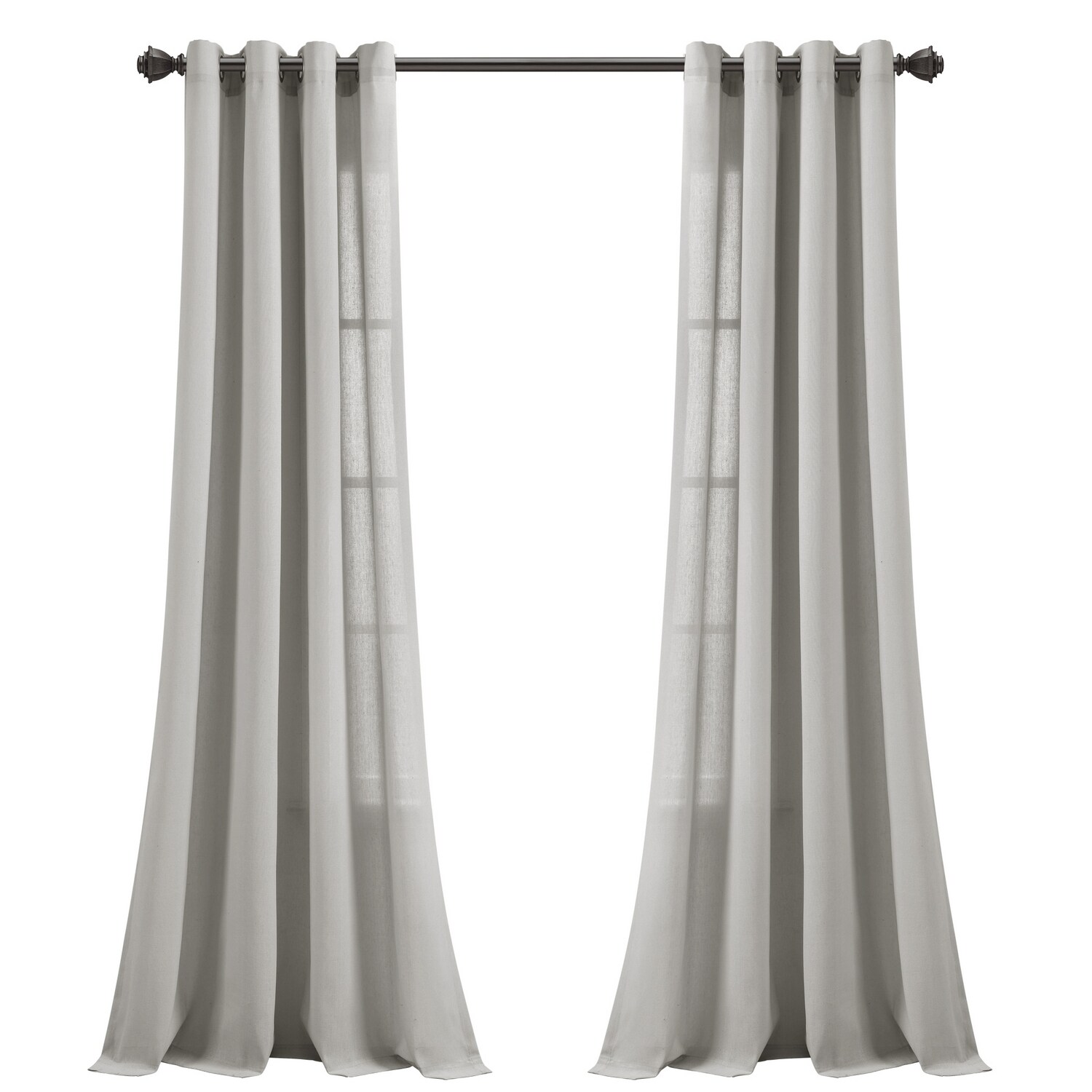 Lush Decor 84-in Light Gray Room Darkening Grommet Curtain Panel Pair ...