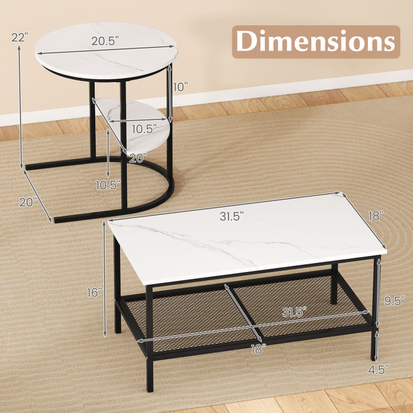 SUGIFT LW038SUGHY745 Accent-Table-Sets - View #3